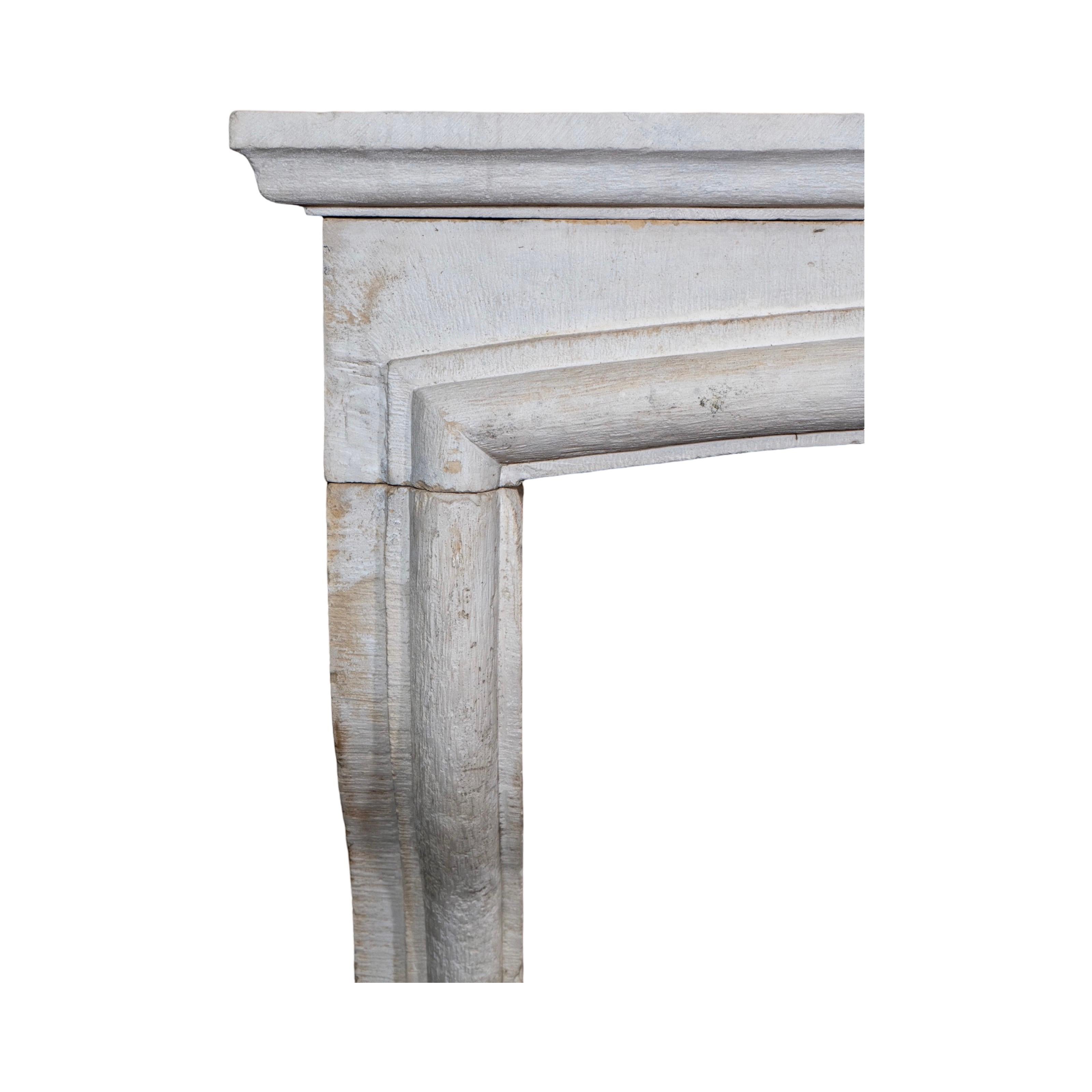 Antique French Limestone Mantel 1