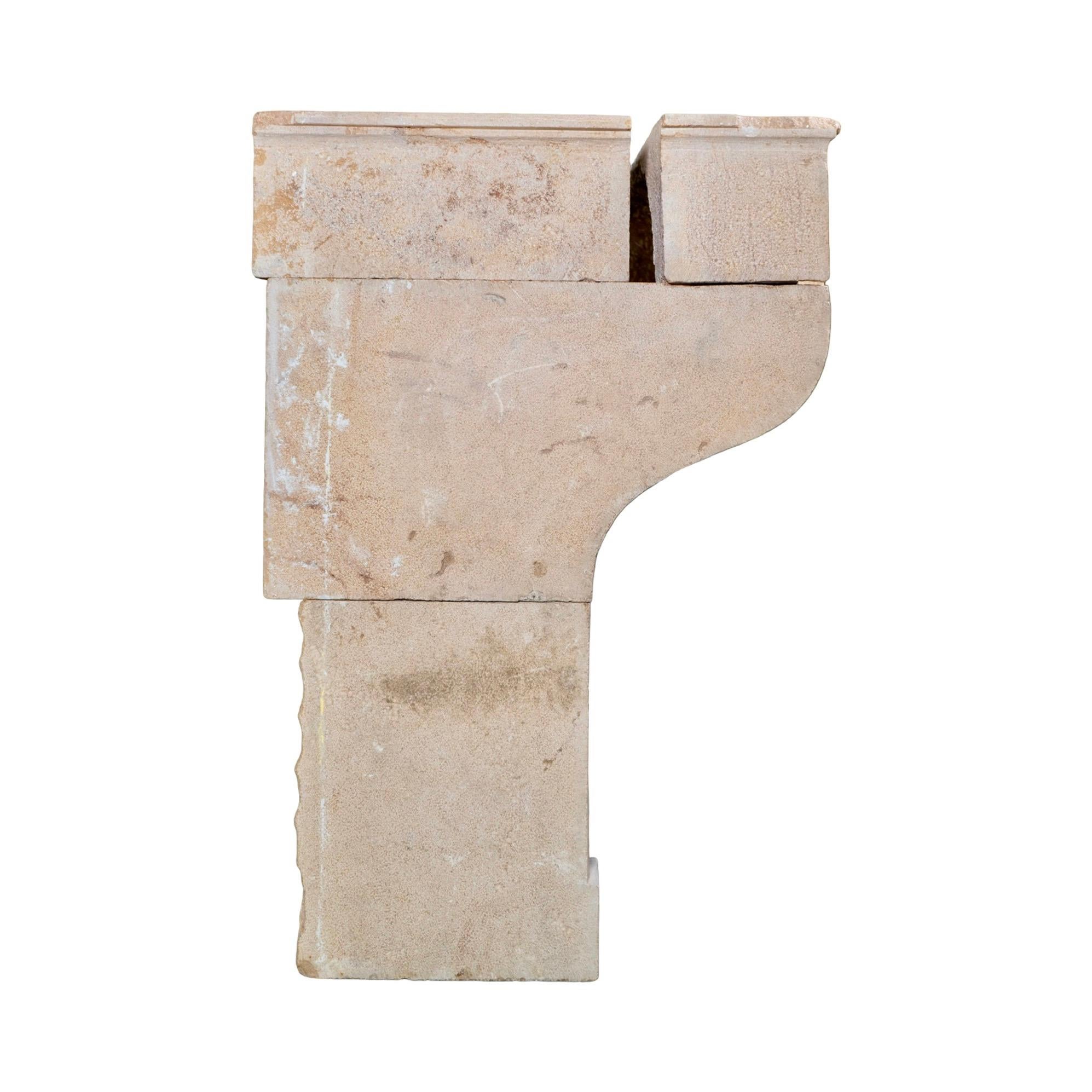 Antique French Limestone Mantel For Sale 1