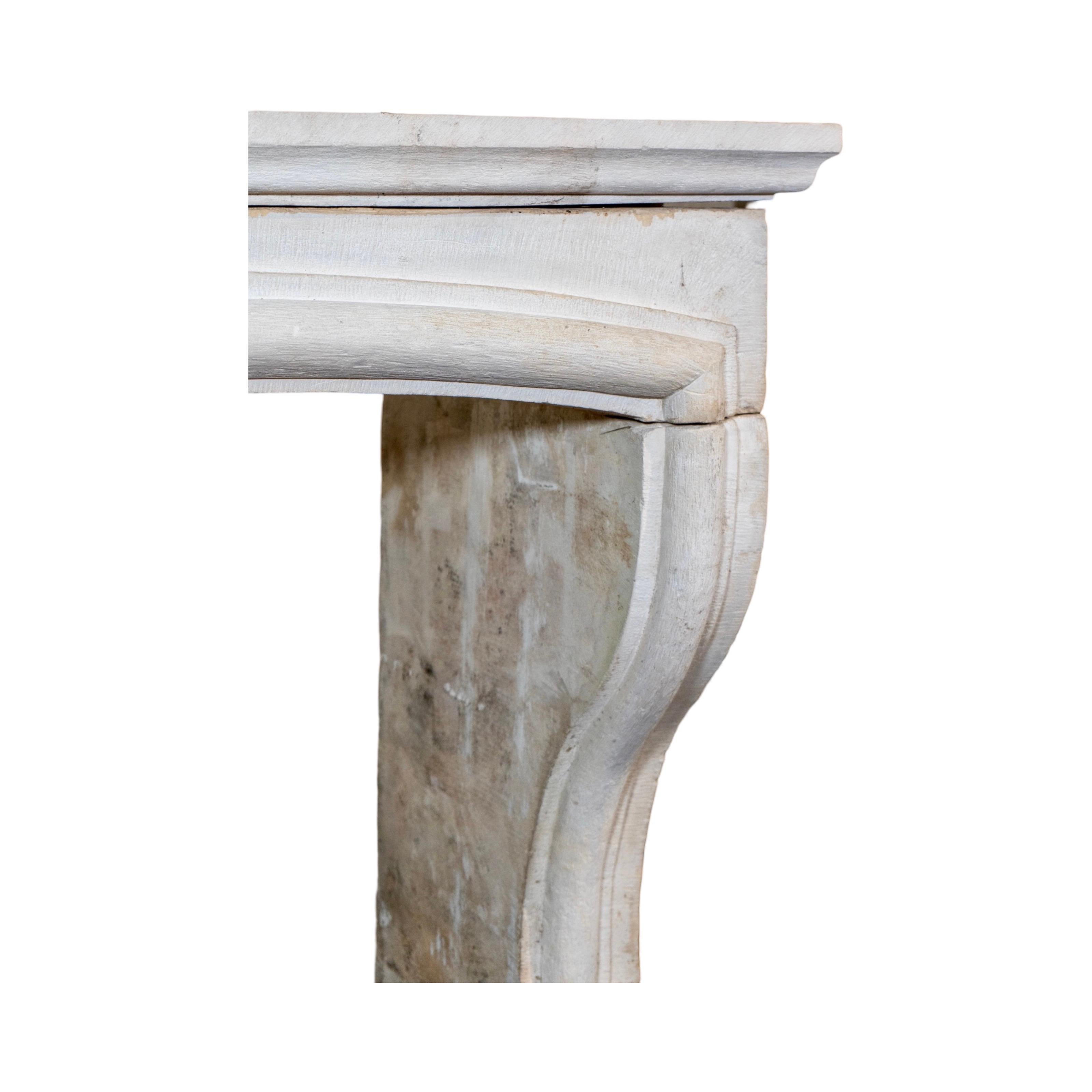 Antique French Limestone Mantel 2