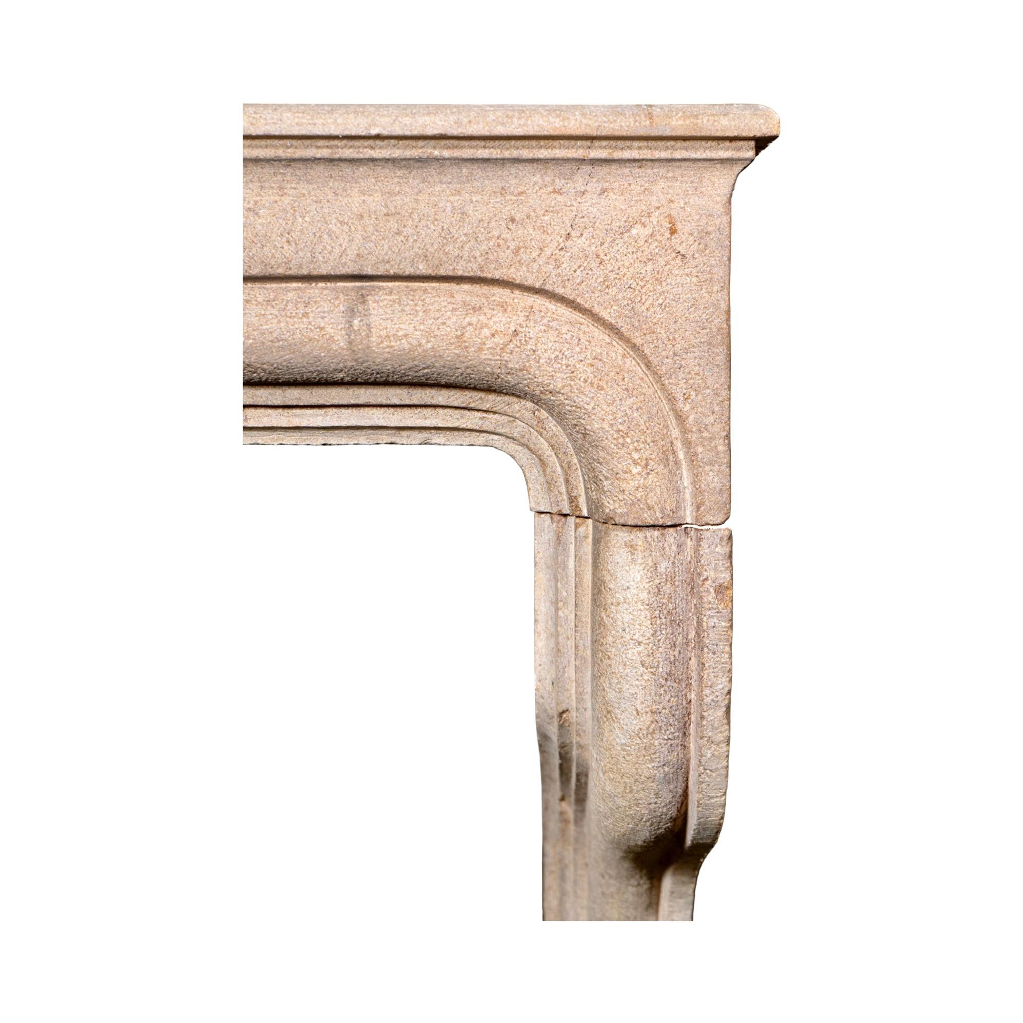 Antique French Limestone Mantel For Sale 2