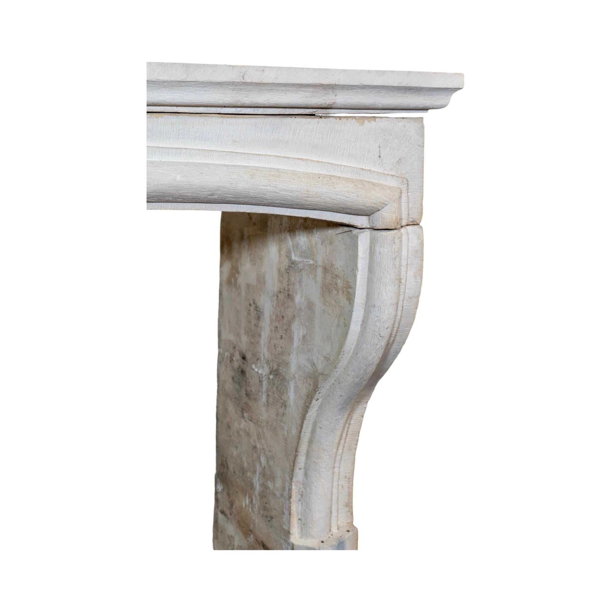 Antique French Limestone Mantel 3