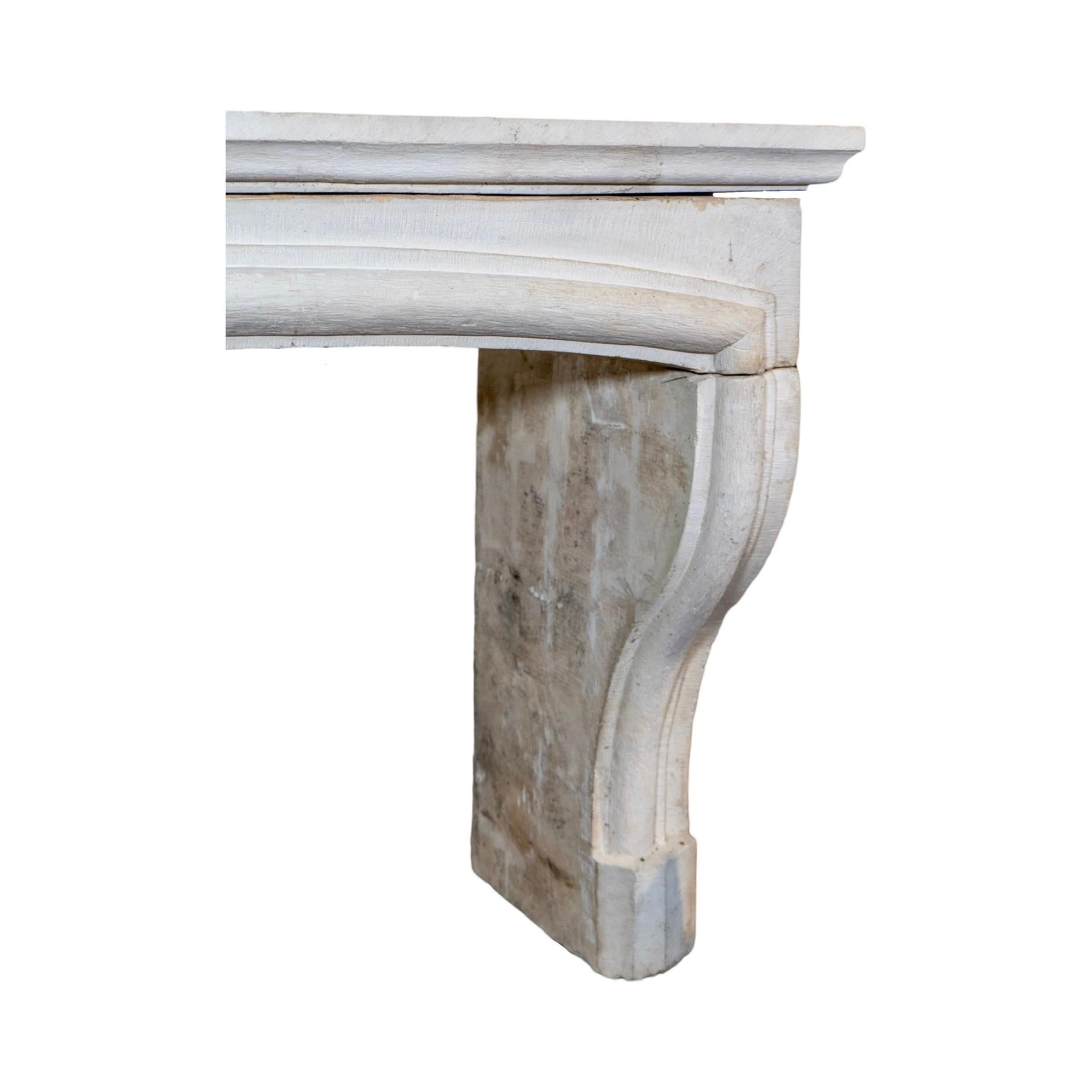 Antique French Limestone Mantel 4