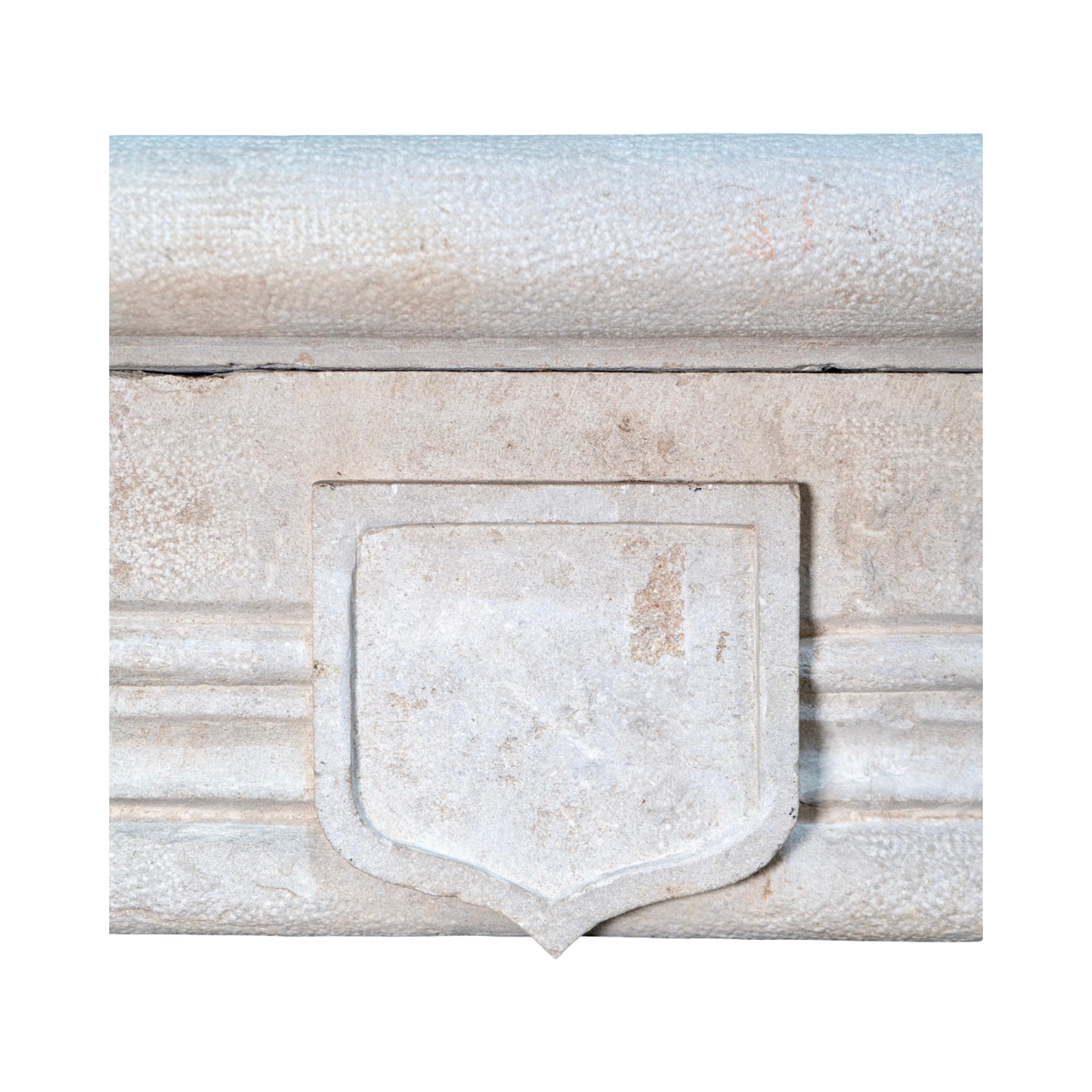 Antique French Limestone Mantel For Sale 4