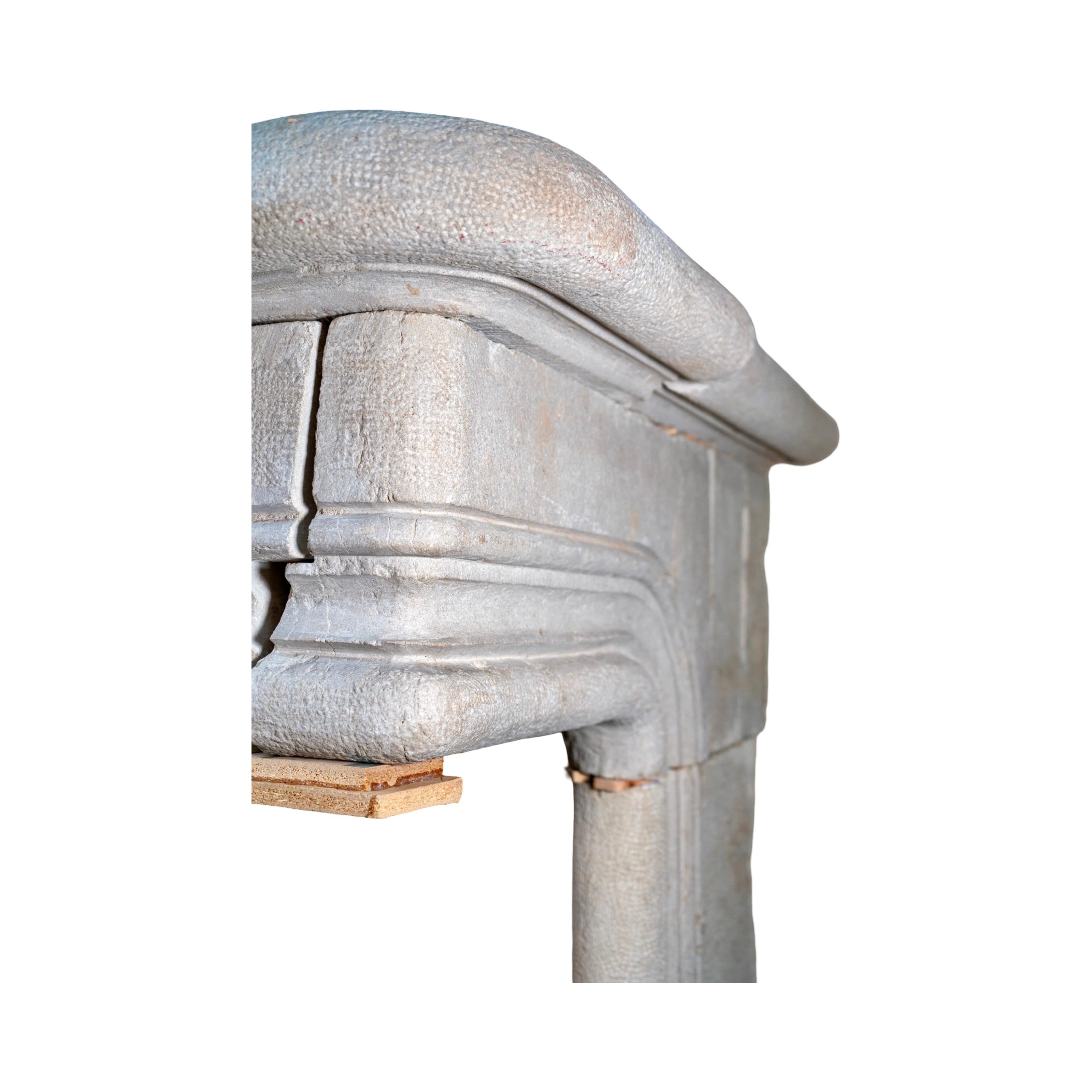 Antique French Limestone Mantel For Sale 5