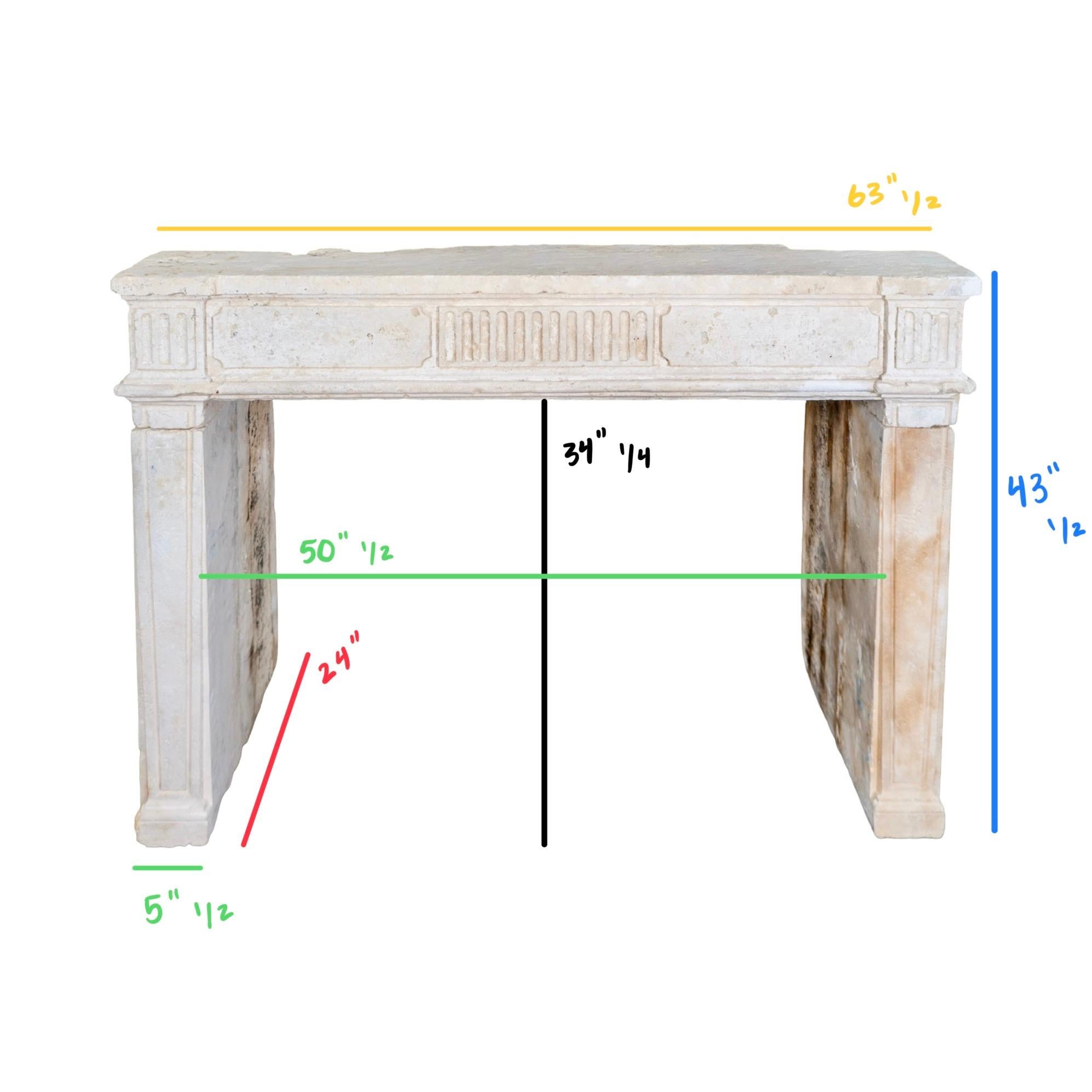 Repisa de piedra caliza Antique French en venta 4