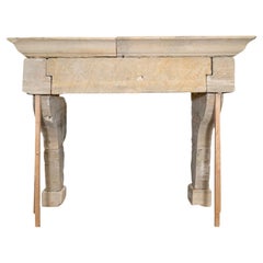Antique French Limestone Mantel