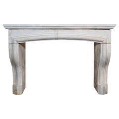 Antique French Limestone Mantel