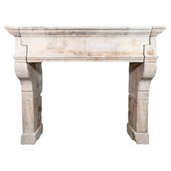 Antique French Limestone Mantel