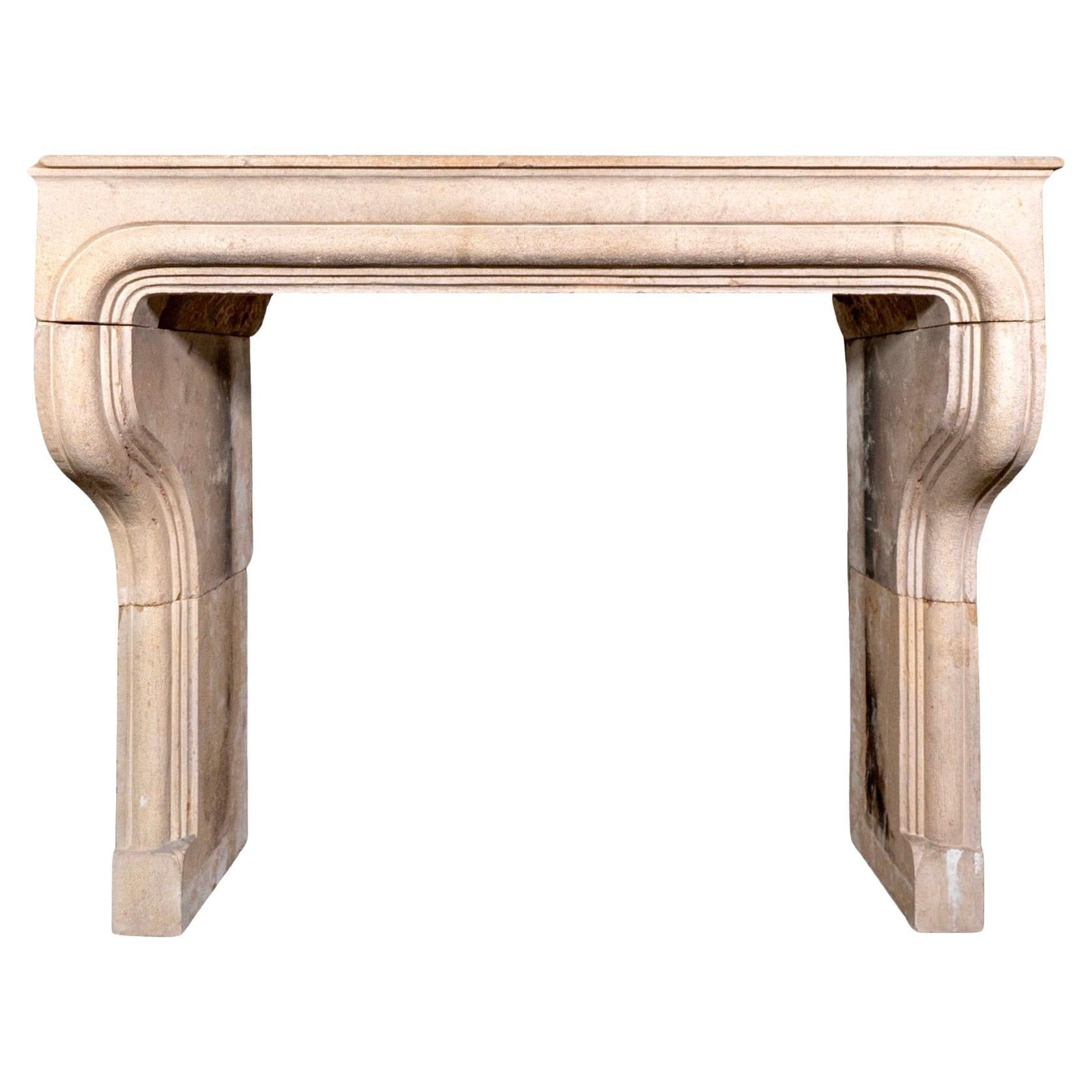 Antique French Limestone Mantel