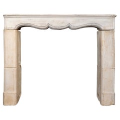 Antique French Limestone Mantel