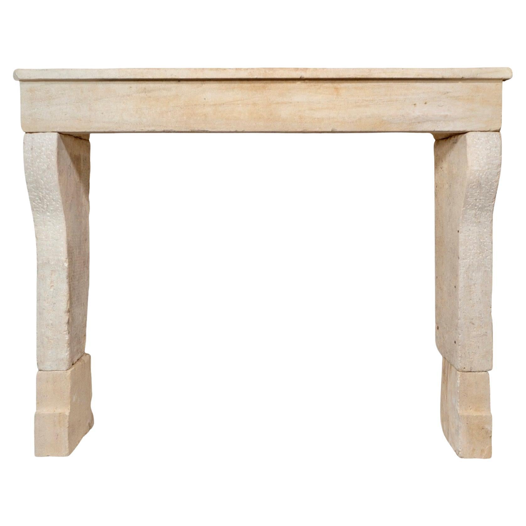 Antique French Limestone Mantel