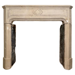 Antique French Limestone Mantel