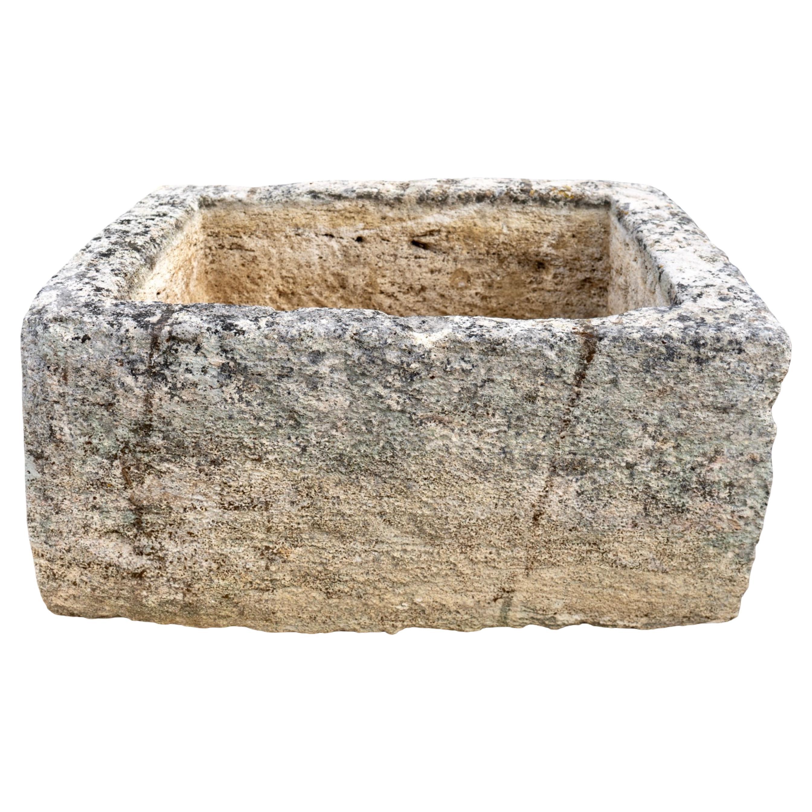 Antique French Piedra Caliza Troug