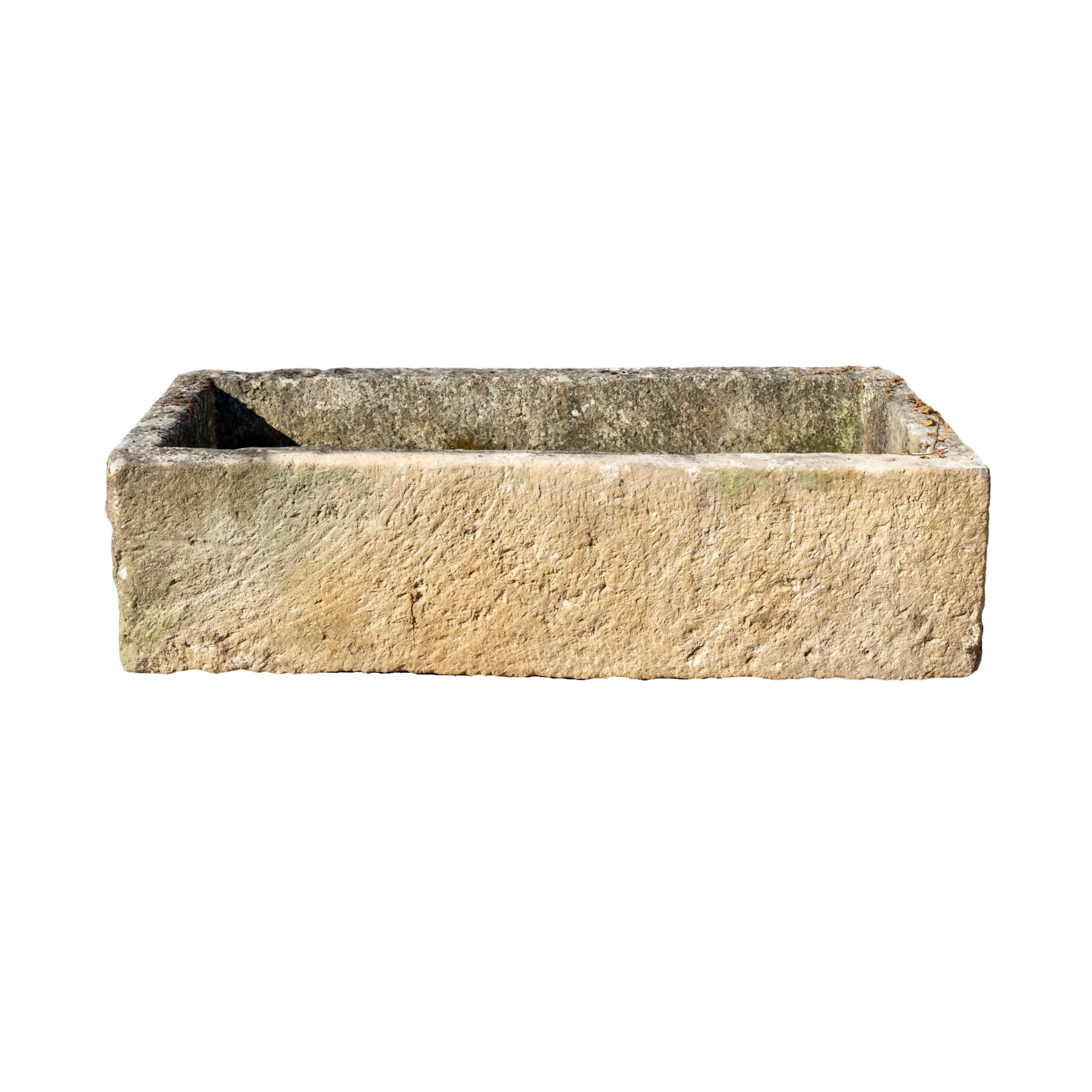 Antique French Limestone Trough In Good Condition In Dallas, TX