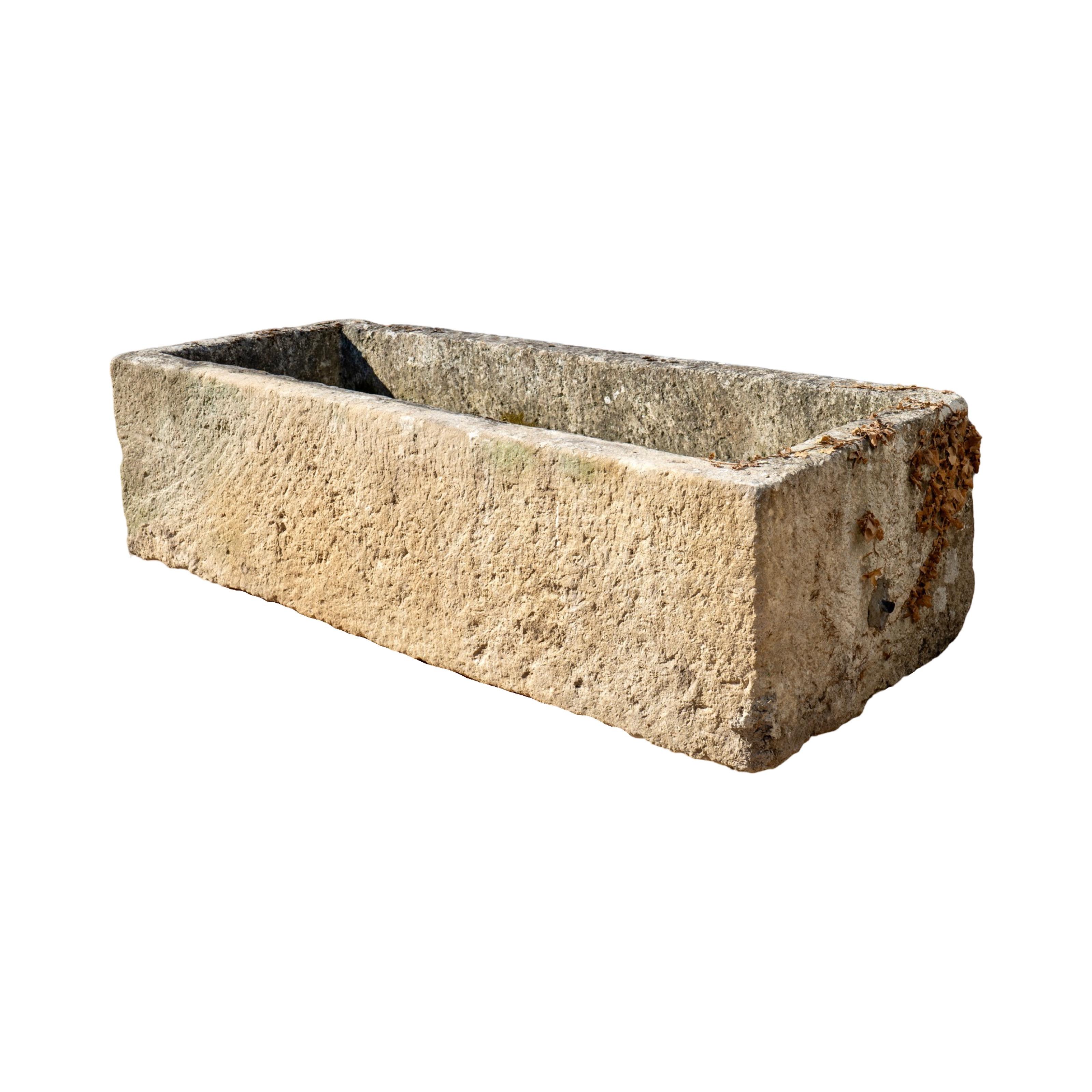18th Century and Earlier Antique French Limestone Trough
