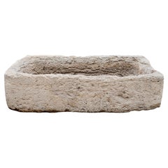 Abbeveratoio in pietra calcarea francese Antique French