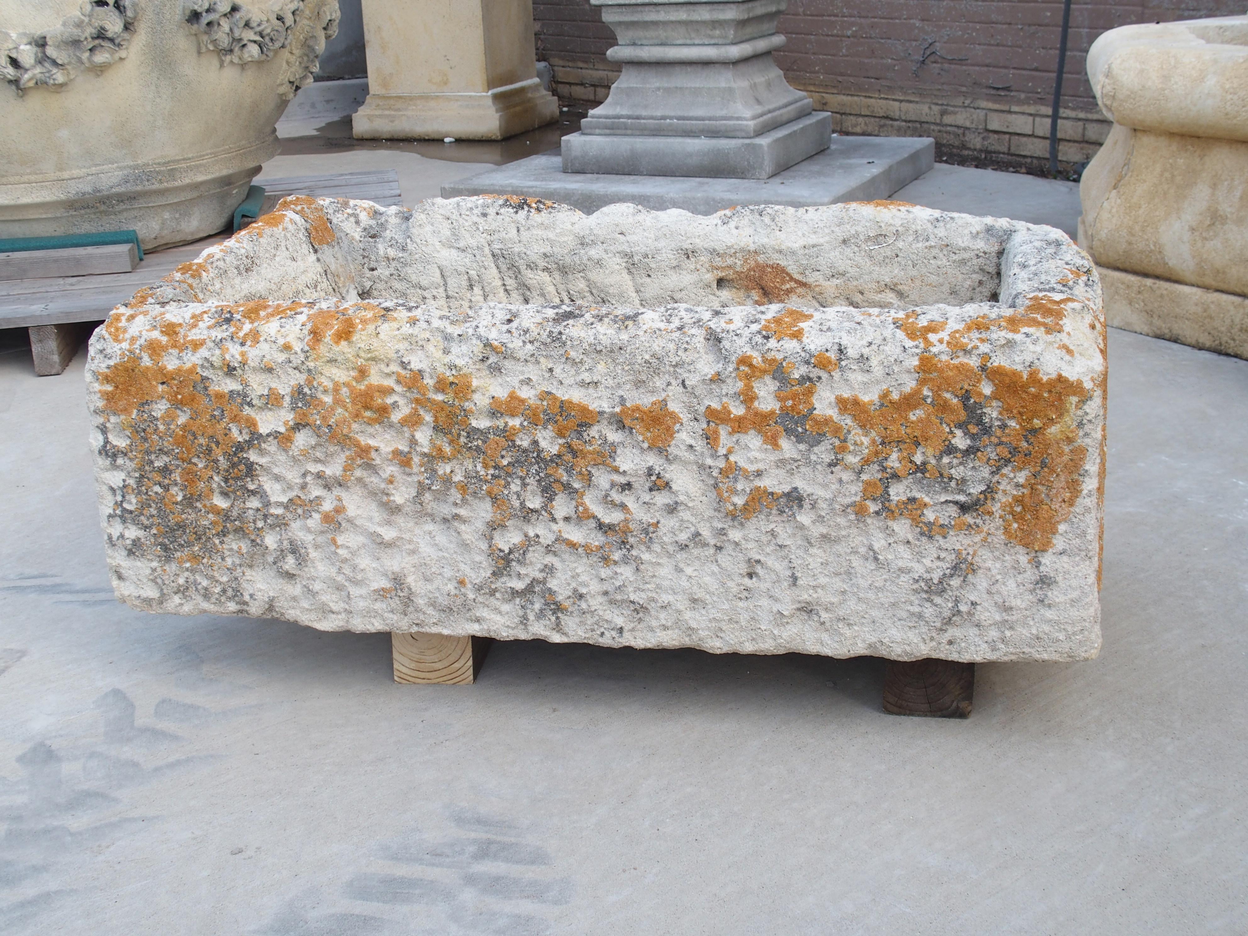 Antique French Limestone Trough from Burgundy, Circa 1850 For Sale 5
