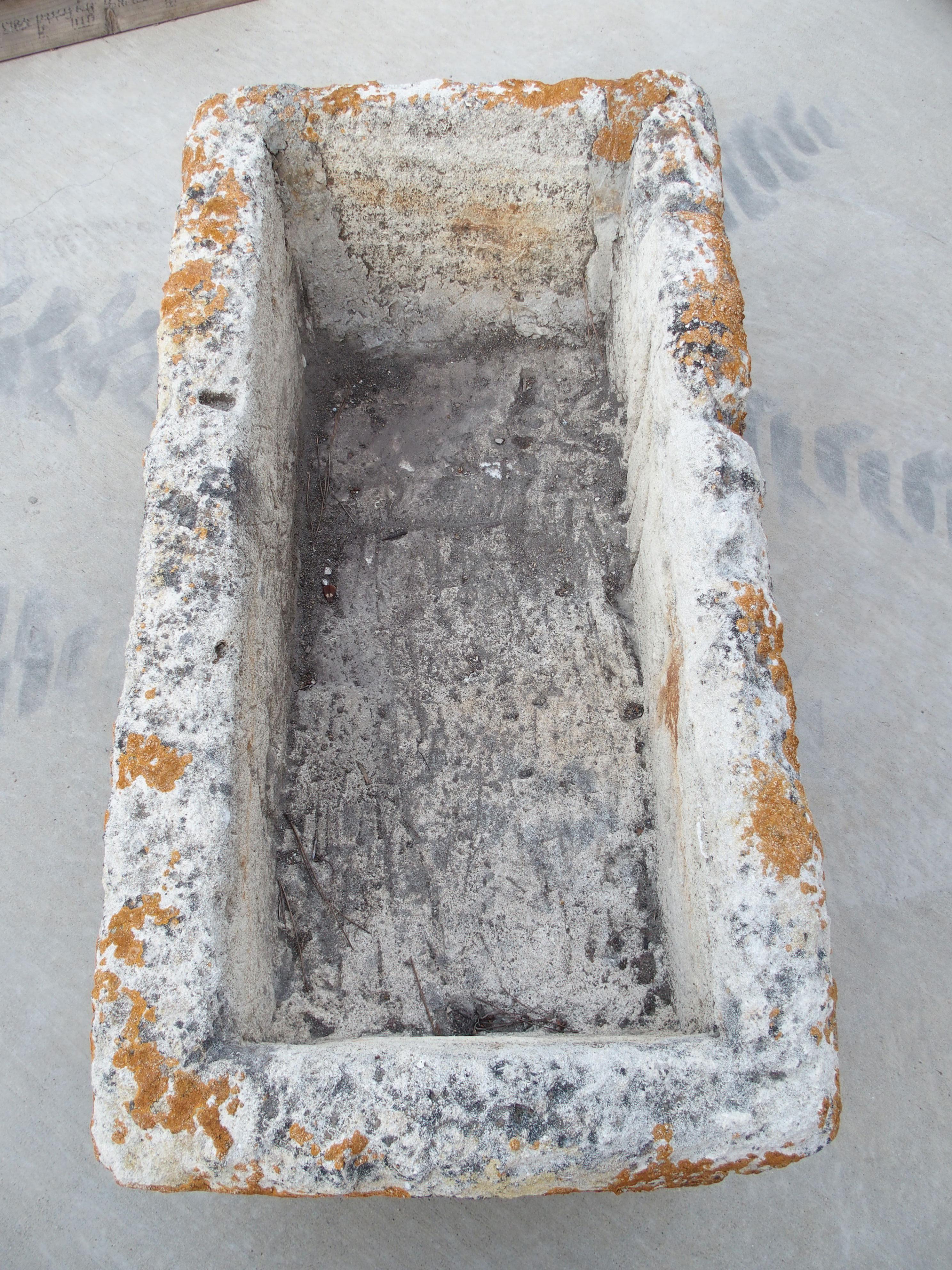 Antique French Limestone Trough from Burgundy, Circa 1850 In Good Condition For Sale In Dallas, TX