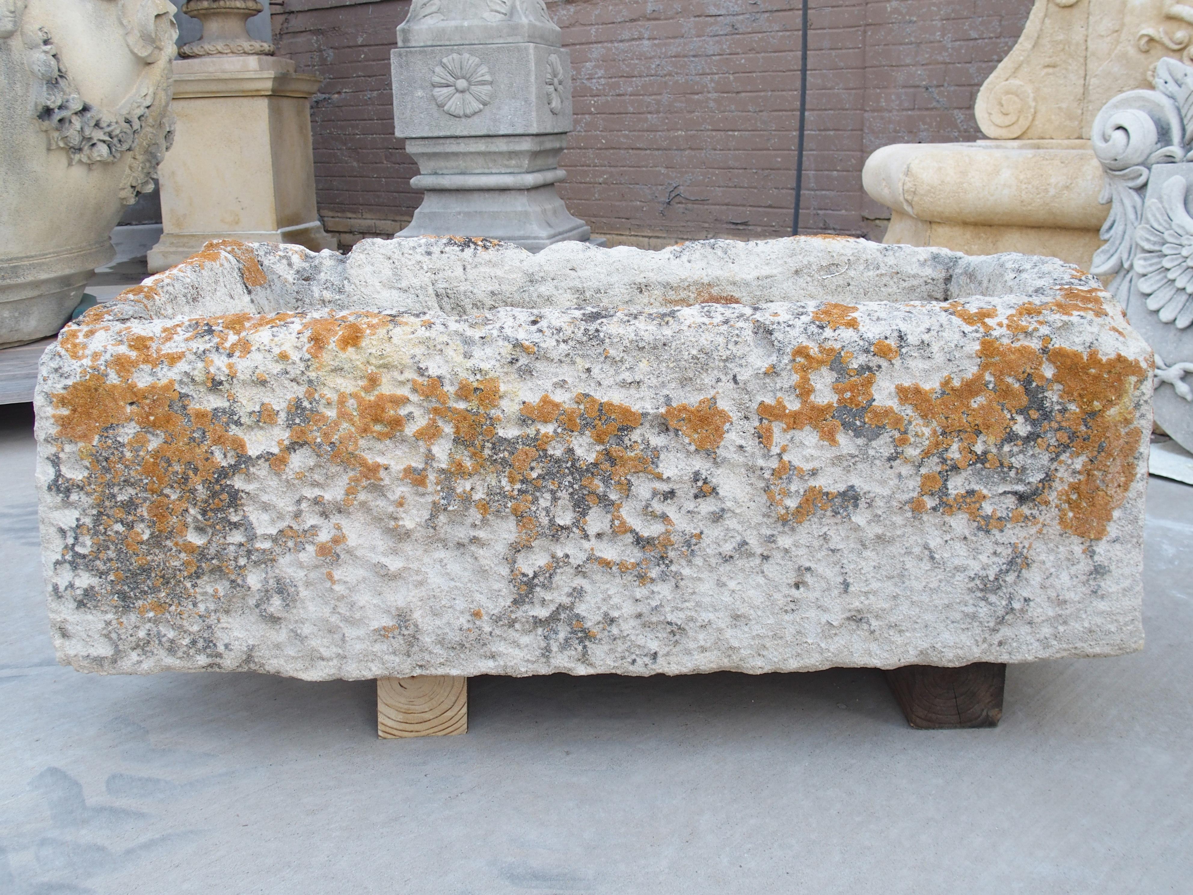 19th Century Antique French Limestone Trough from Burgundy, Circa 1850 For Sale