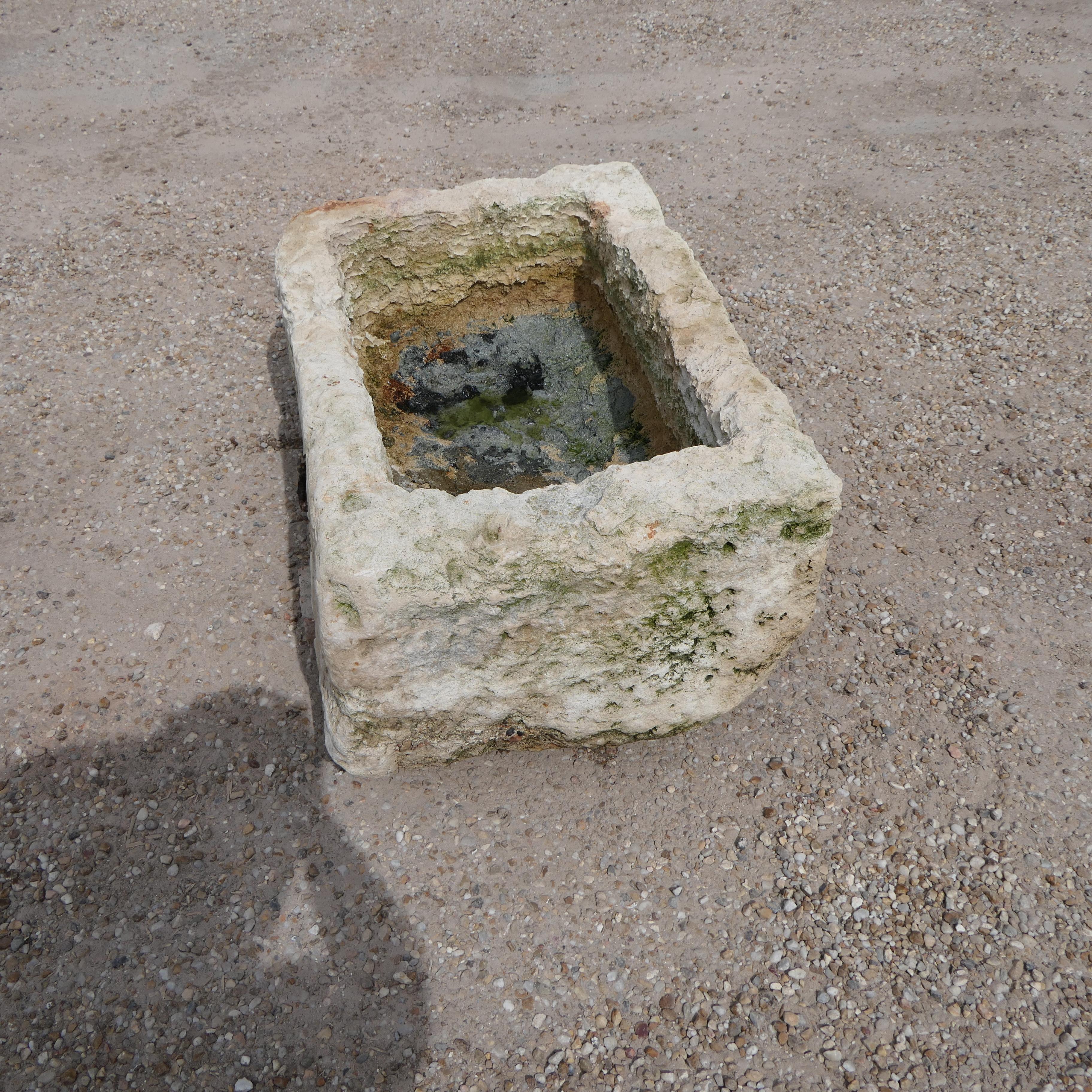 Stone Antique French Limestone Trough – Rustic Garden Feature or Sink