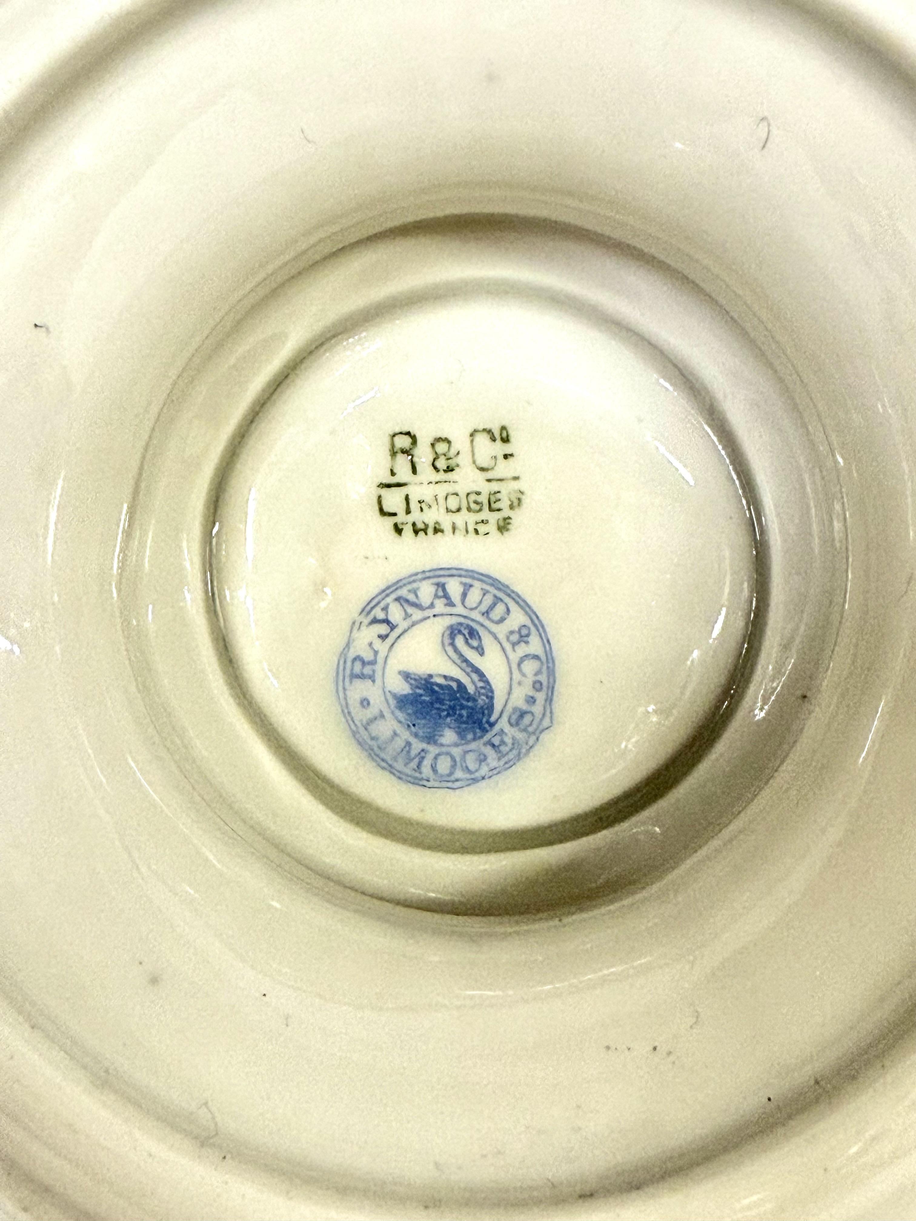 Antique French Limoges Bouillon Bowl by Raynaud & Cie, Swan Mark, c. 1895 For Sale 4