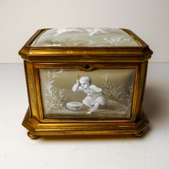 Antique French Limoges Enamel Jewelry Box C.1850