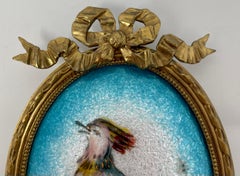 Antique French Limoges Porcelain Enamel & Ormolu Frame, CIRCA 1910-1920.