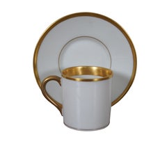 Antique French Limoges Gold Trim Demitasse Tea Coffee Cup & Saucer 5"