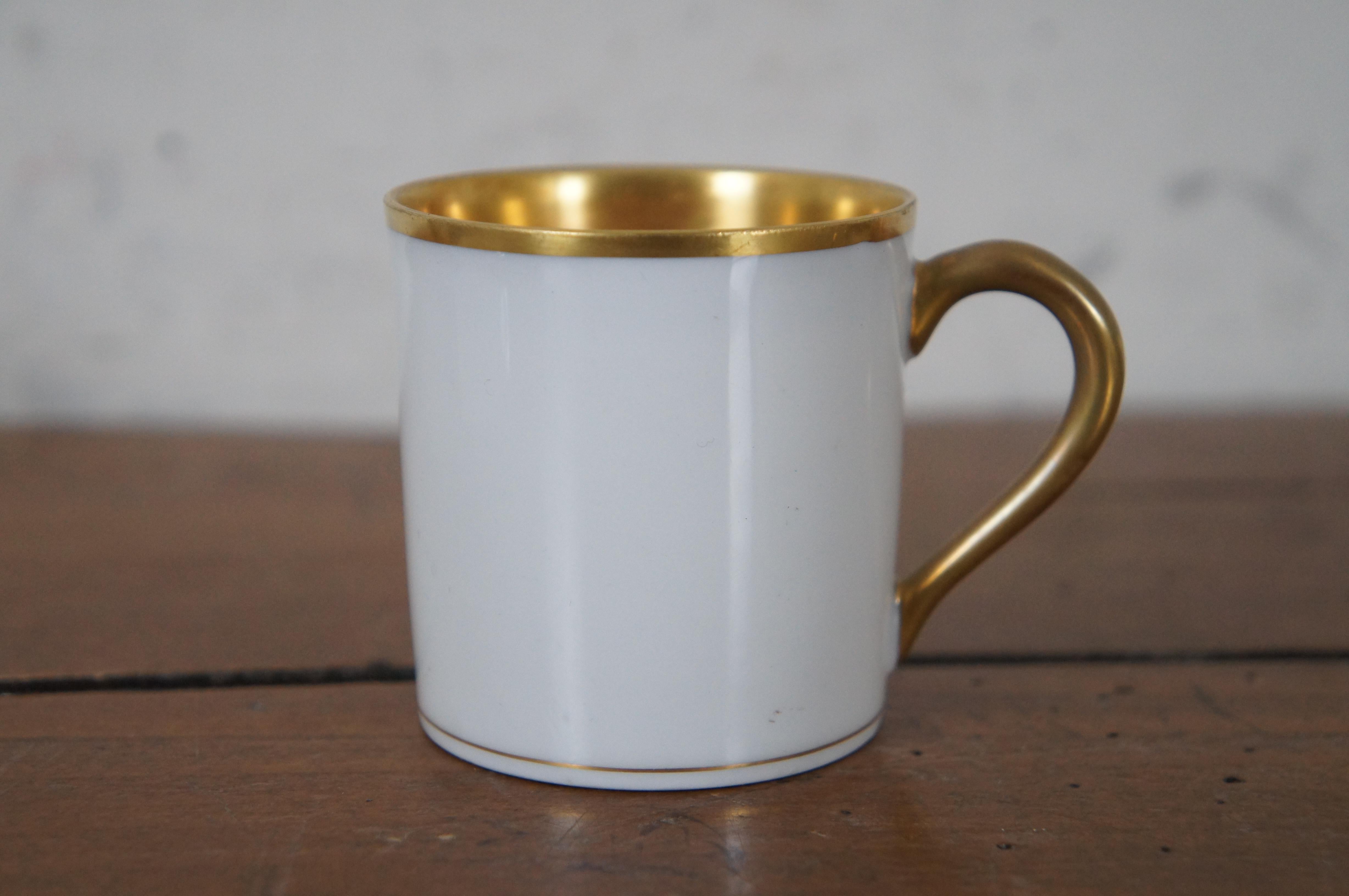 French Provincial Antique French Limoges Gold Trim Demitasse Tea Coffee Cup & Saucer 5