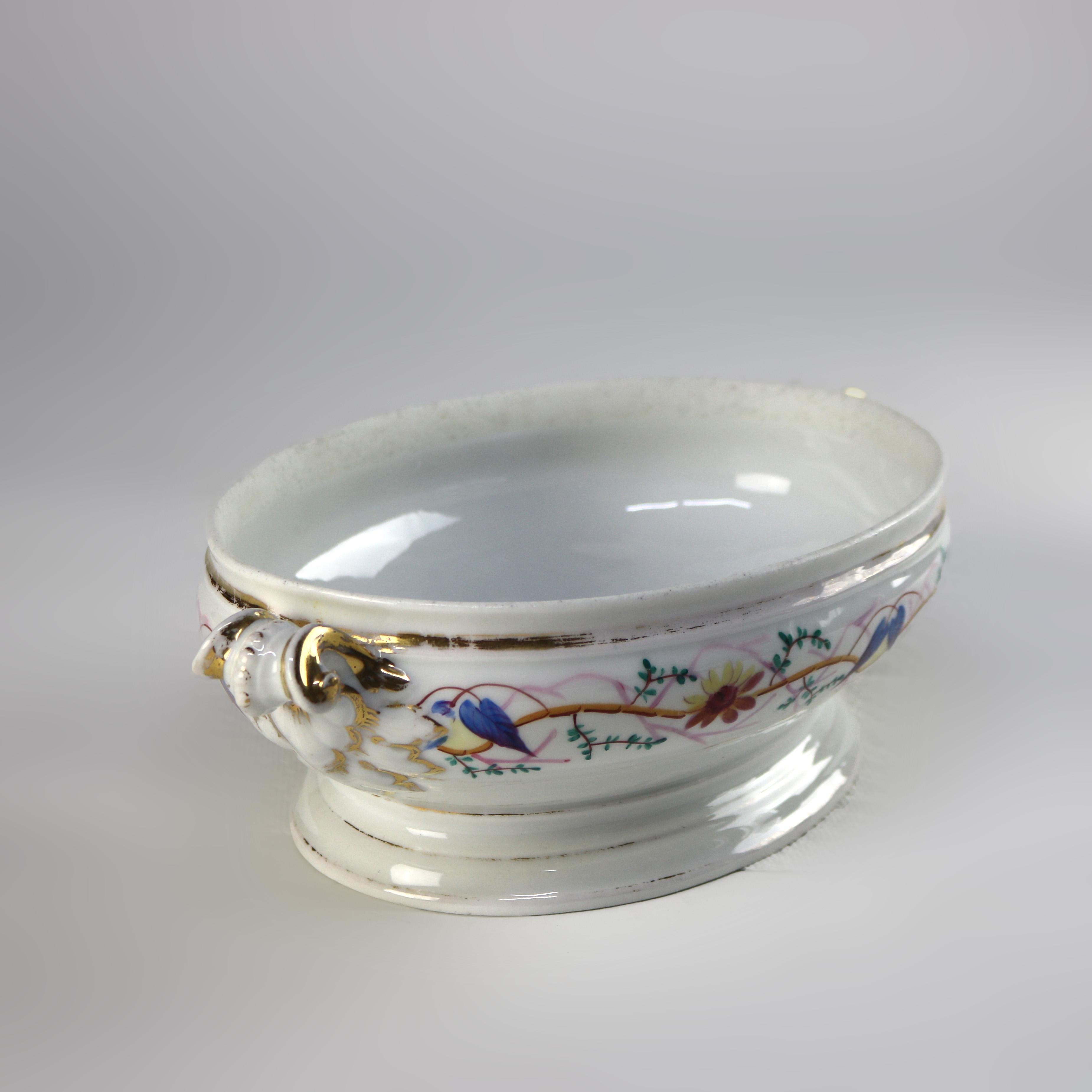 Antique French Limoges Hand Painted Foliate & Gilt Porcelain Terrine C1900 For Sale 4