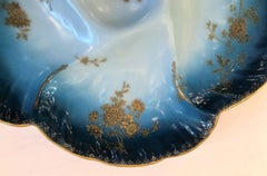 Antique French Limoges Hand-Painted Oyster Plate Signed "CFH / GDM, " circa 1890