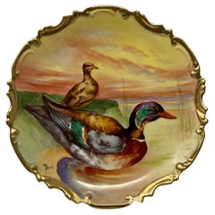 Ancienne assiette française peinte à la main de Limoges