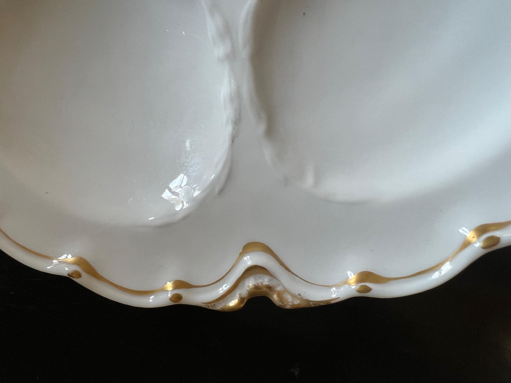 Antique French Limoges Oyster Plate by Haviland & Co., circa 1920s 3