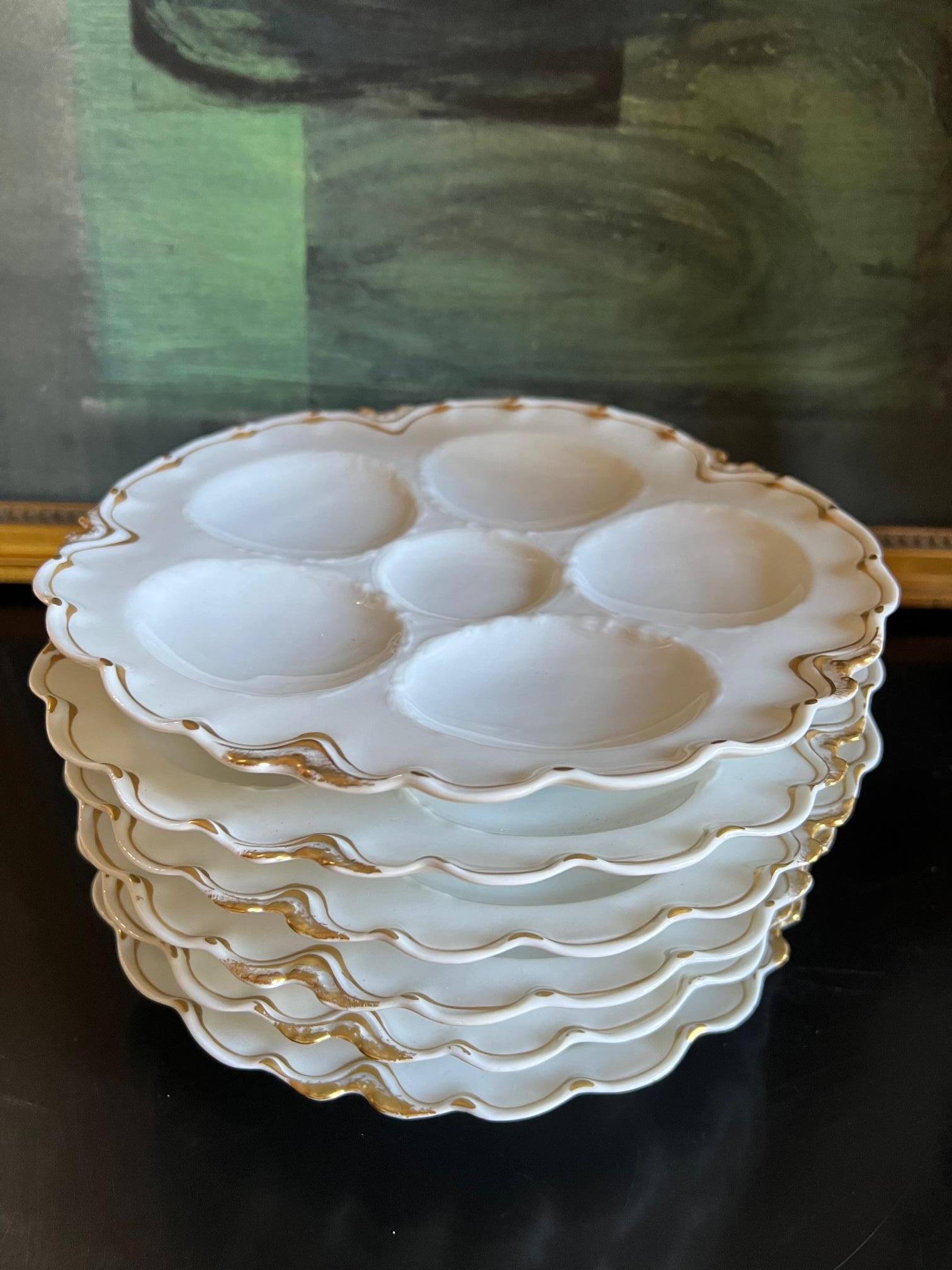 French Provincial Antique French Limoges Oyster Plate by Haviland & Co., circa 1920s For Sale