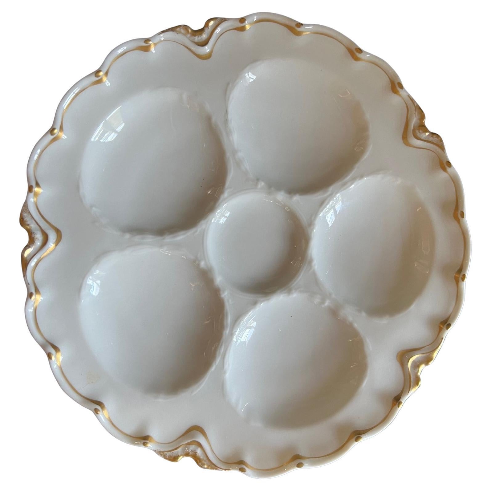 Antique French Limoges Oyster Plate by Haviland & Co., circa 1920s