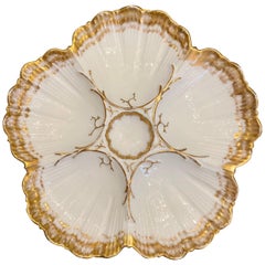 Antique French Limoges Porcelain Oyster Plate Made by "M. Redon, " circa 1870