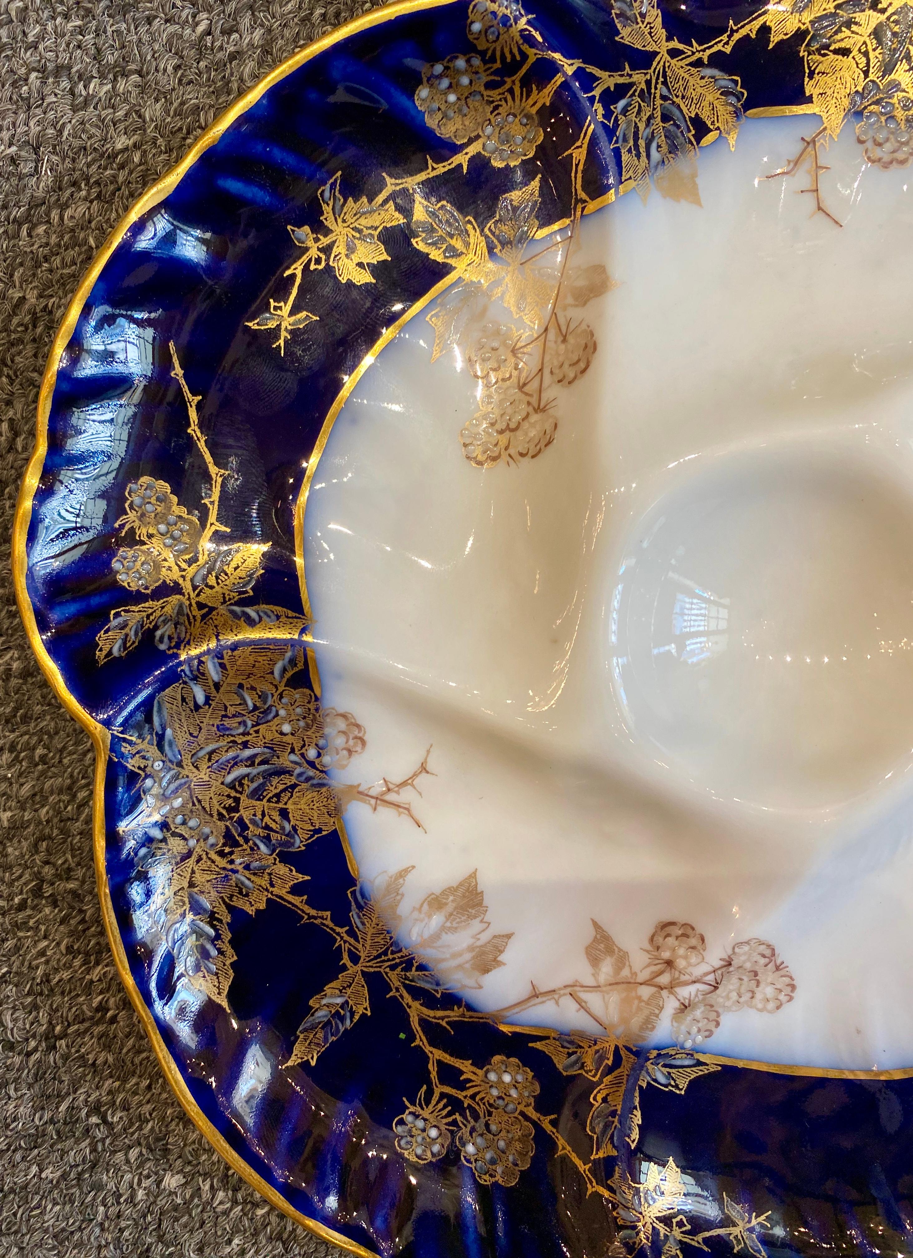 Antique French Limoges Porcelain Oyster Plate 