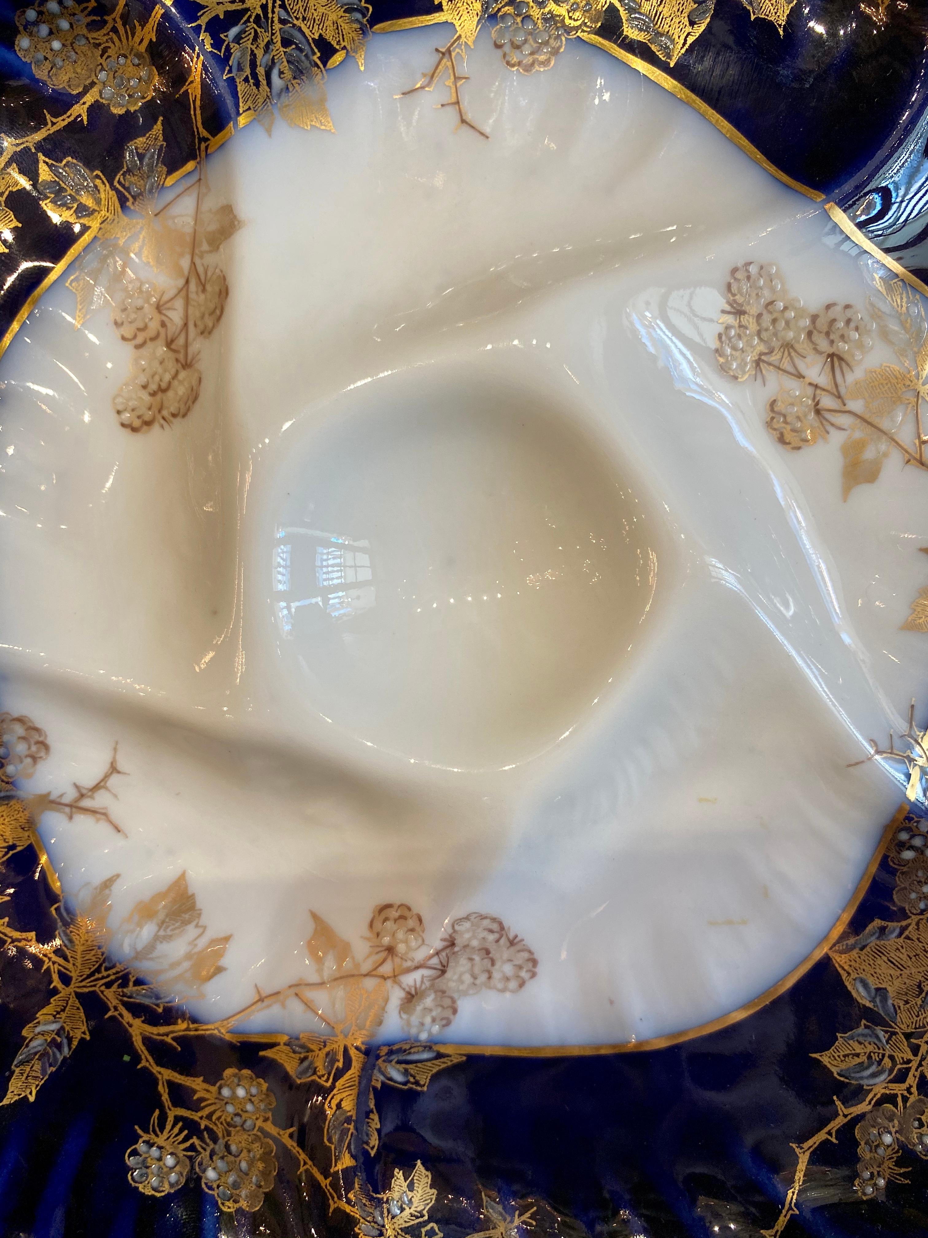 20th Century Antique French Limoges Porcelain Oyster Plate 