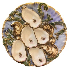 Antique French Limoges Porcelain Presidential Oyster Plate, Circa 1880-1890