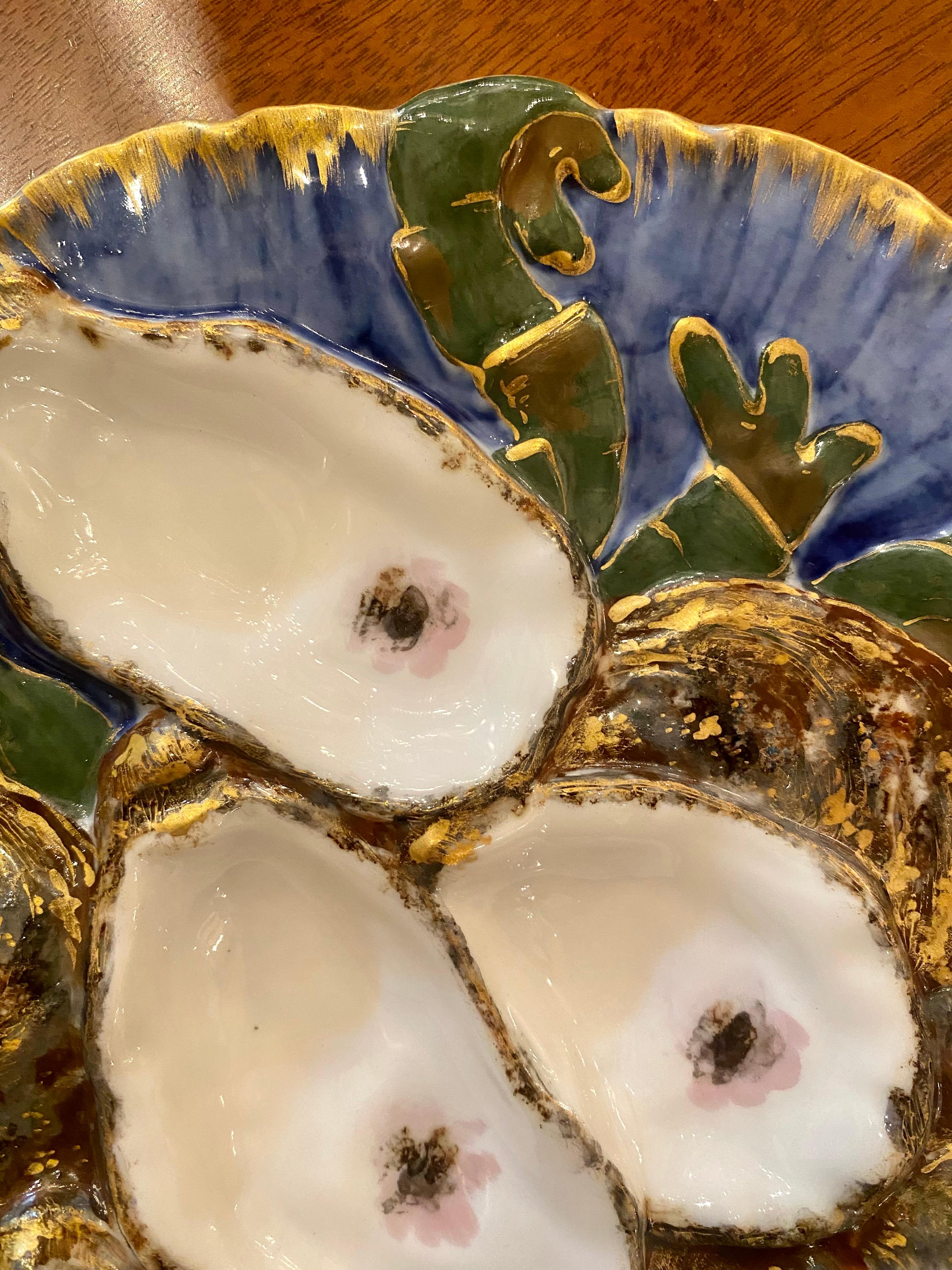 19th Century Antique French Limoges Porcelain Presidential Oyster Plate, circa 1880's