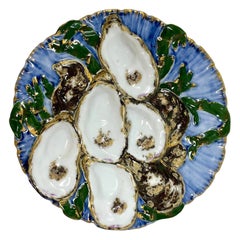 Antique French Limoges Porcelain Presidential "Turkey" Oyster Plate, Circa 1880