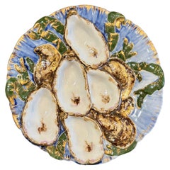 Antique French Limoges Porcelain Presidential "Turkey" Oyster Plate, Circa 1890.