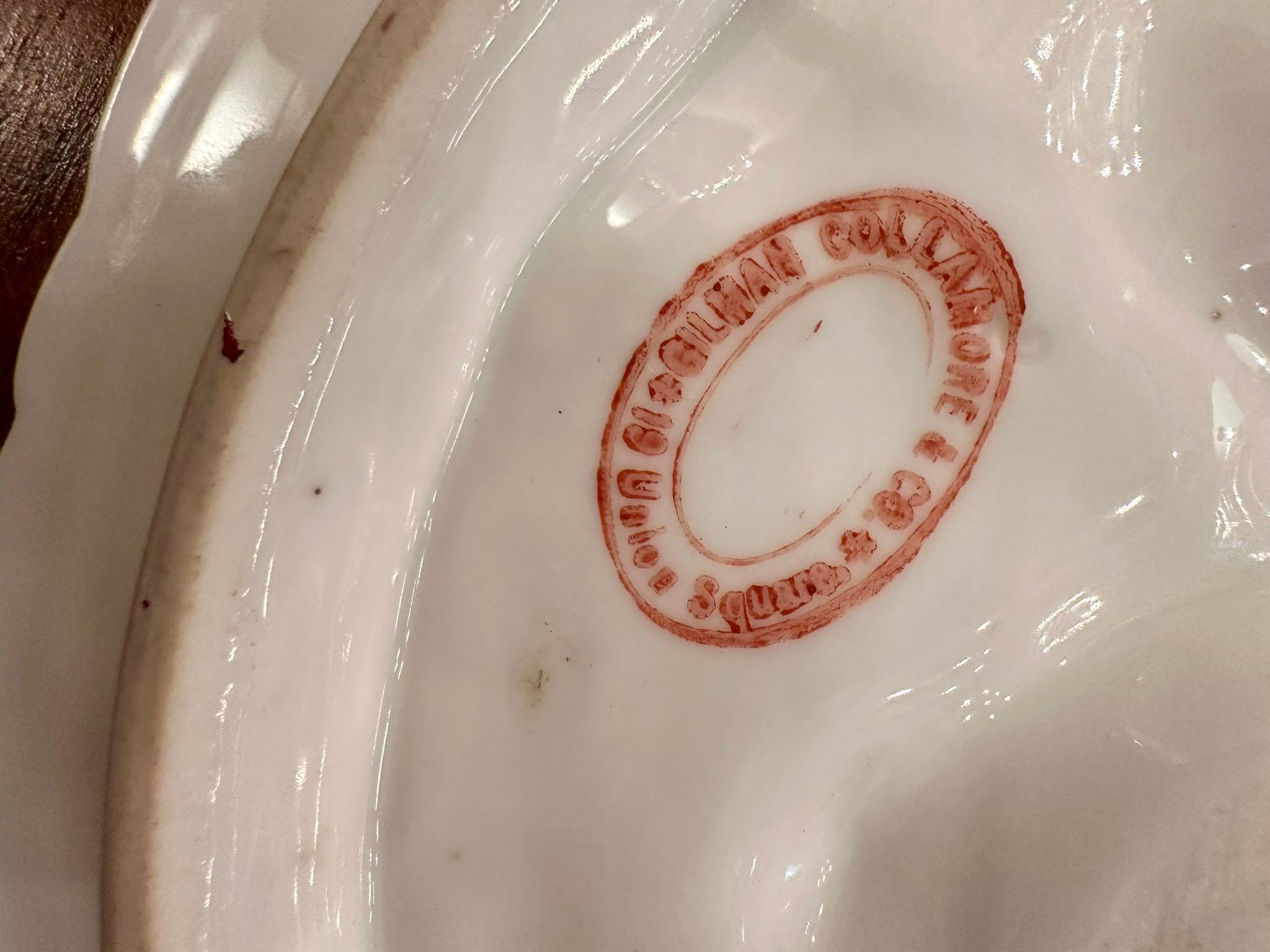 Antique French Limoges Porcelana Sea Life Turkey Pattern Oyster Plate Ca. 1890 en venta 2
