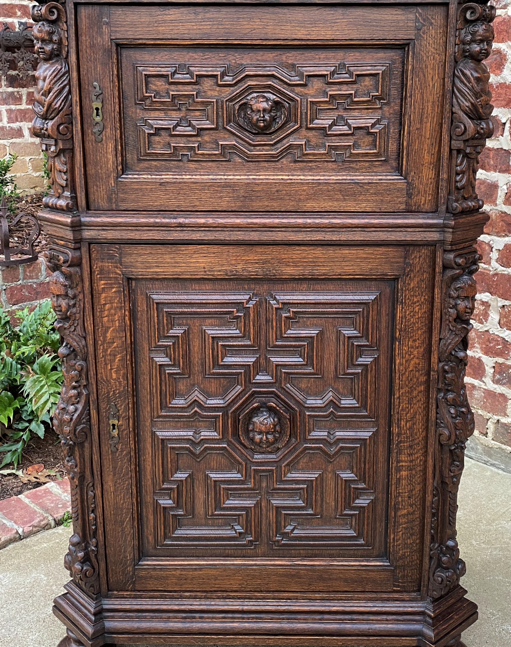 Stunning antique French oak 19th Century Renaissance Revival Lingerie chest or cabinet~~Interior Drawers ~~c. 1880s 

Perfect statement piece that can accommodate any number of storage needs in today's home~~use in a bedroom or dressing area for