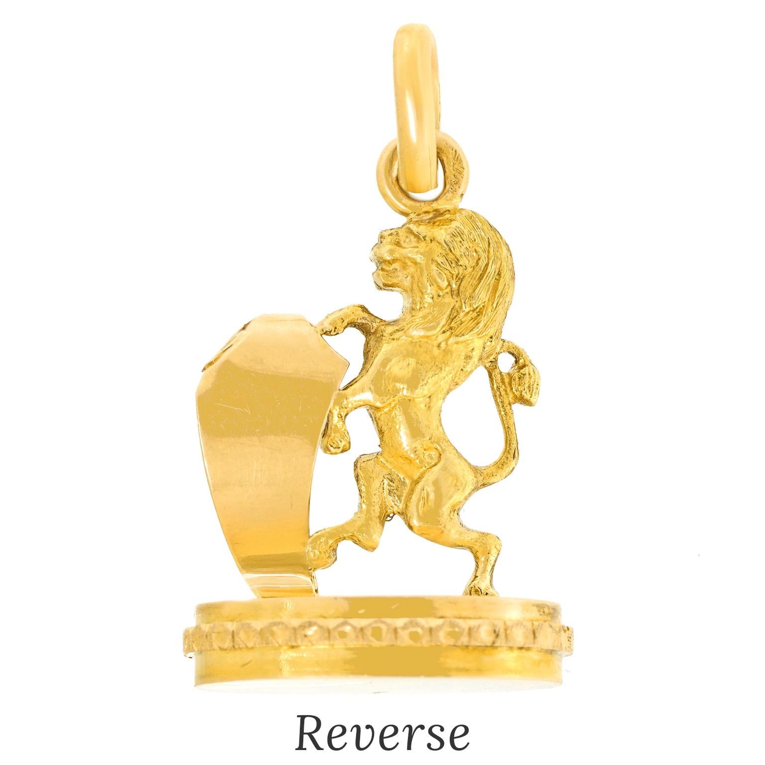 Antique French Lion Fob, 18k in vendita 3