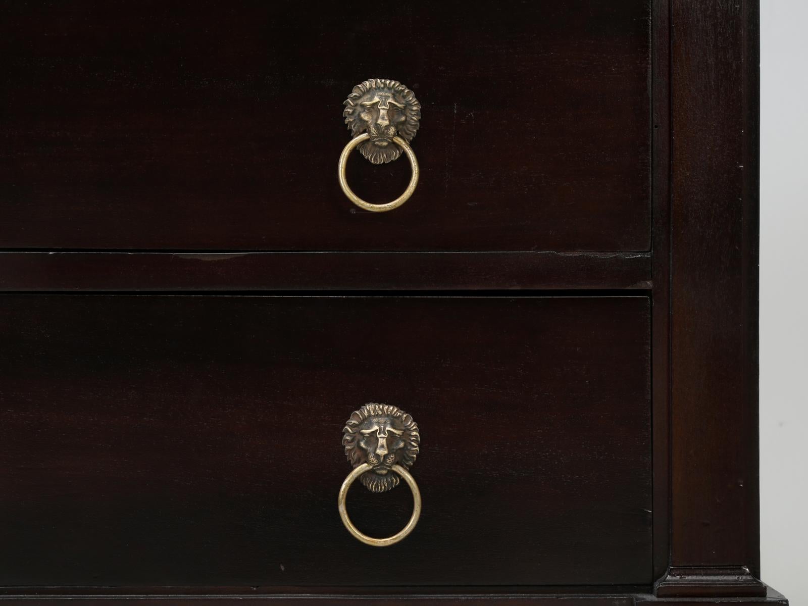 Antique French Lion Paw Footed Mahogany Empire Style Commode, Restored 9