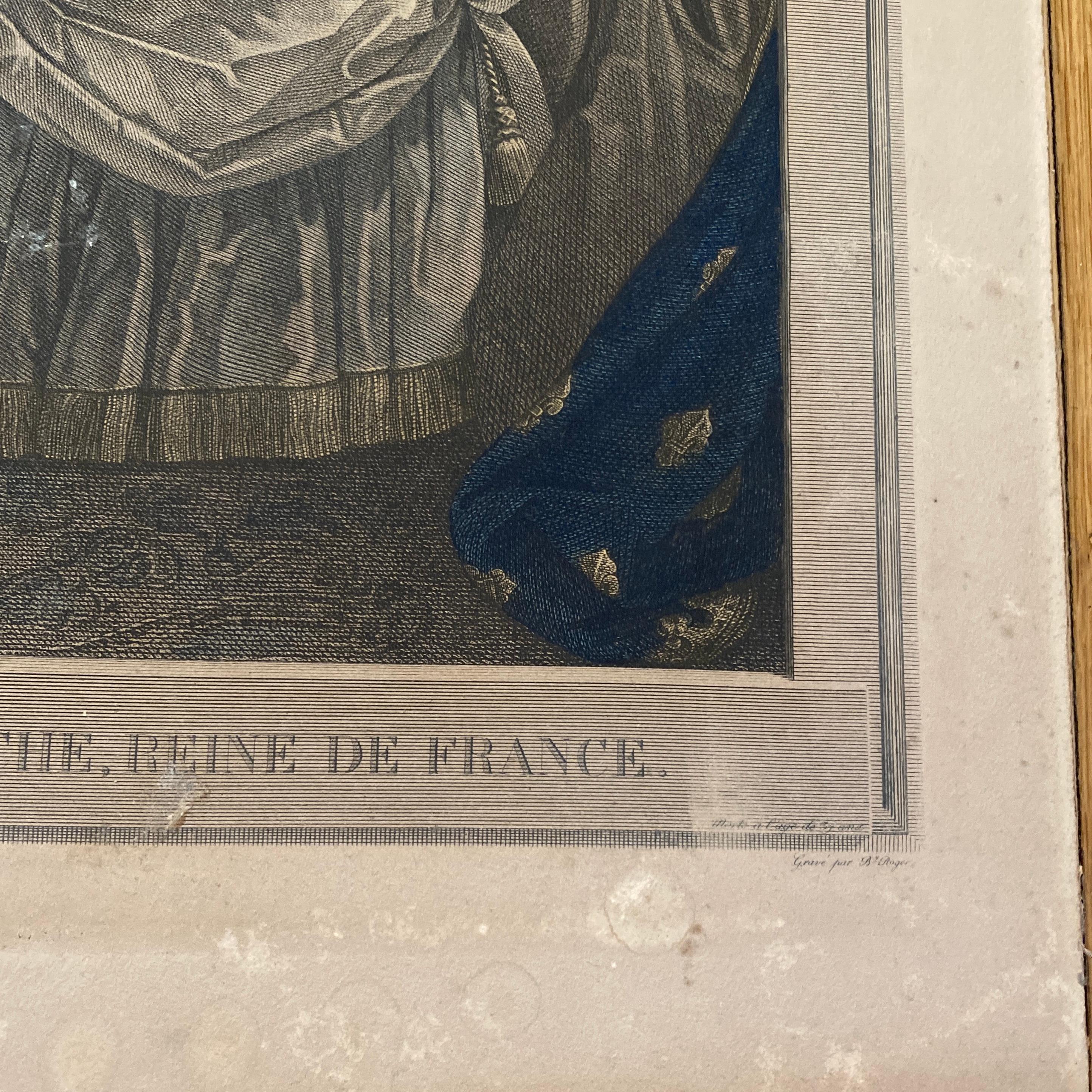 Antique French Lithograph Portrait of Marie Antoinette and Louis The Sixteenth 6