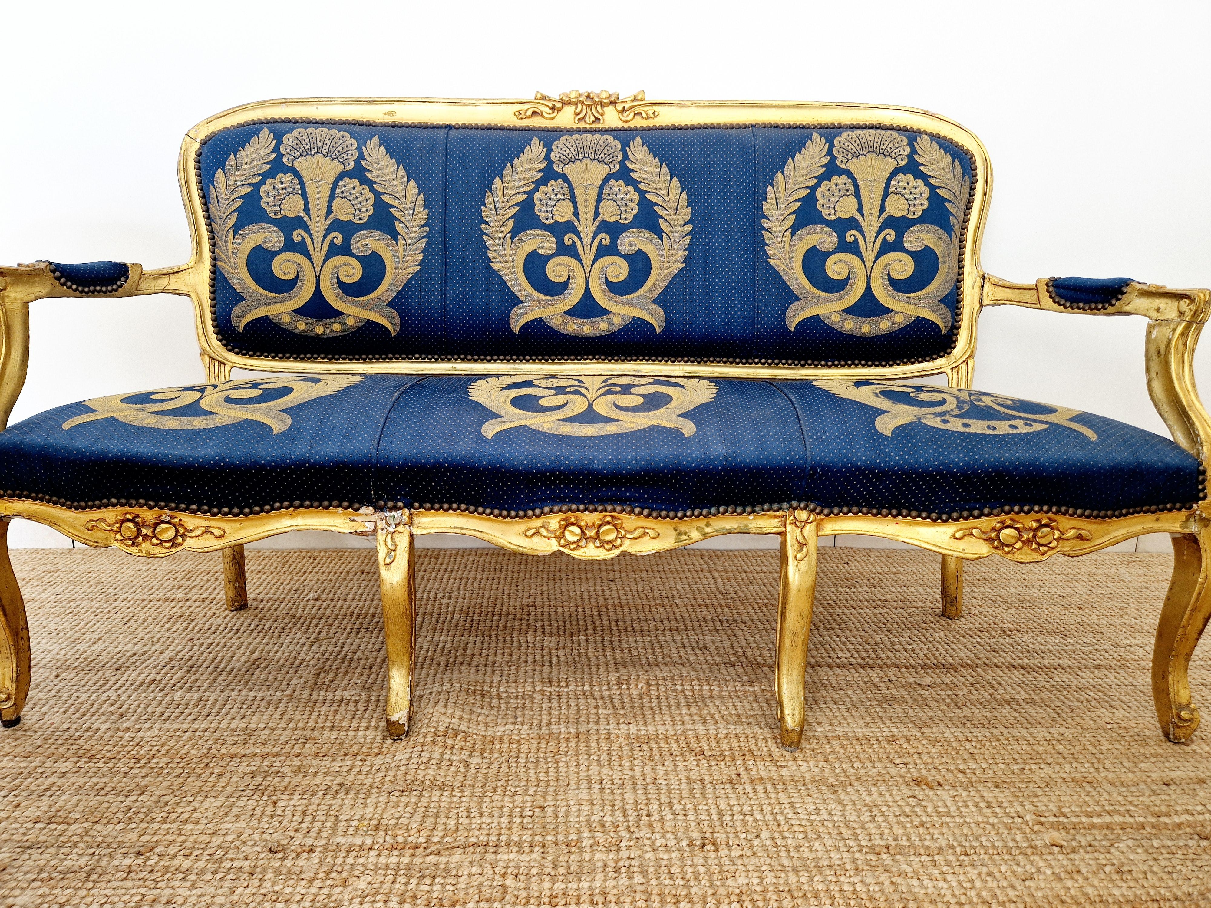 Antique French Living Room Set Sofá Y Sillas en venta 3
