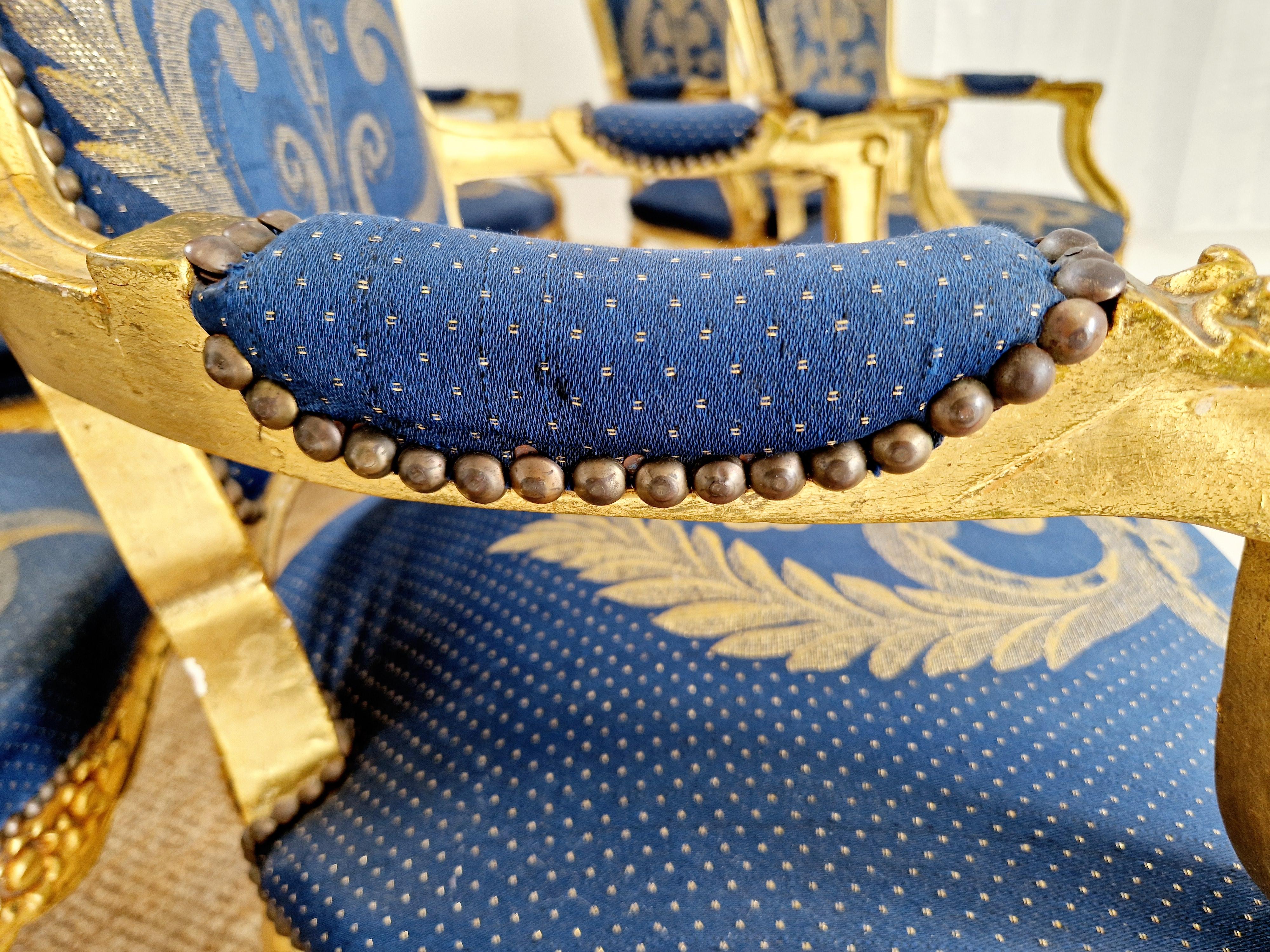 Antique French Living Room Set Sofá Y Sillas en venta 9