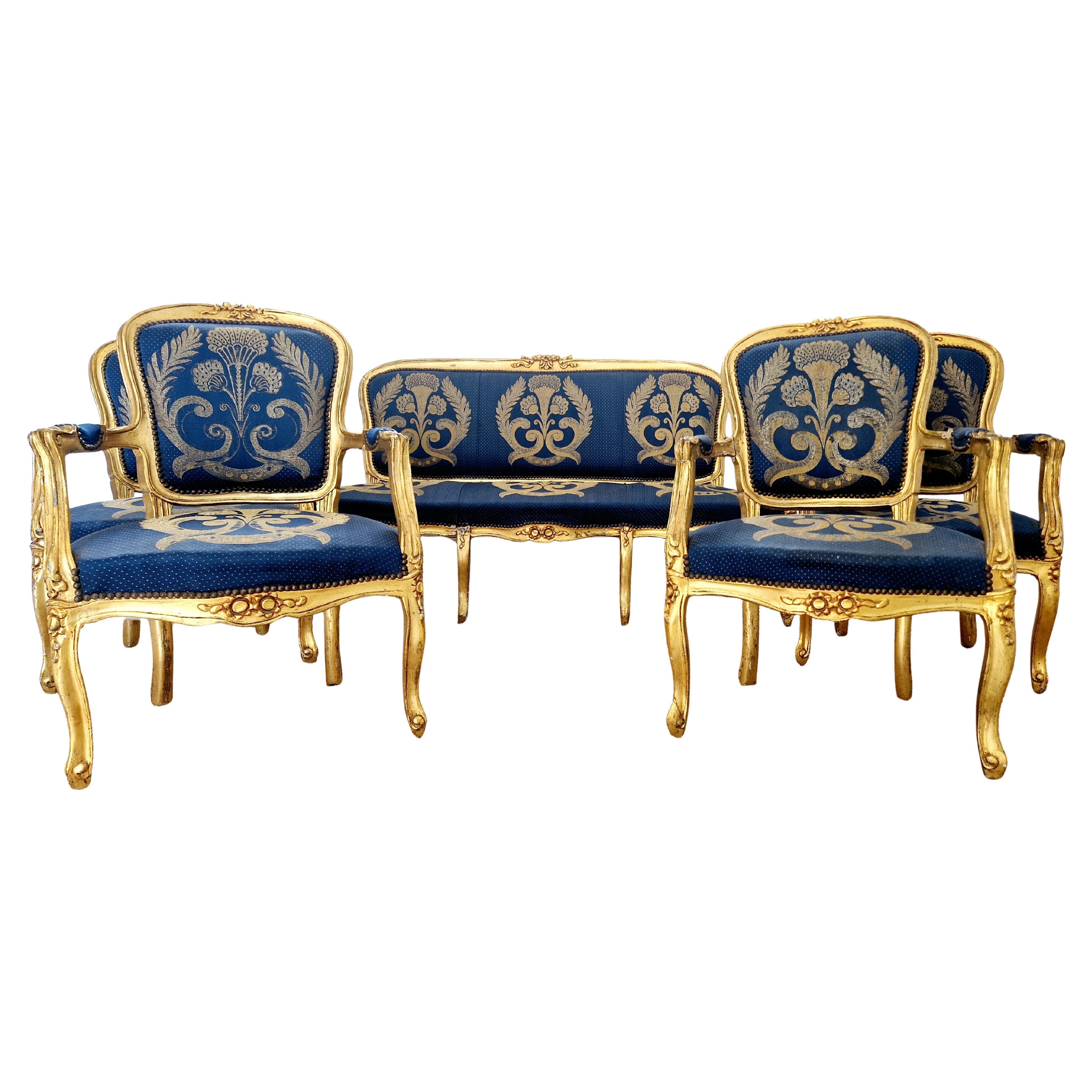 Antique French Living Room Set Sofa And Chairs